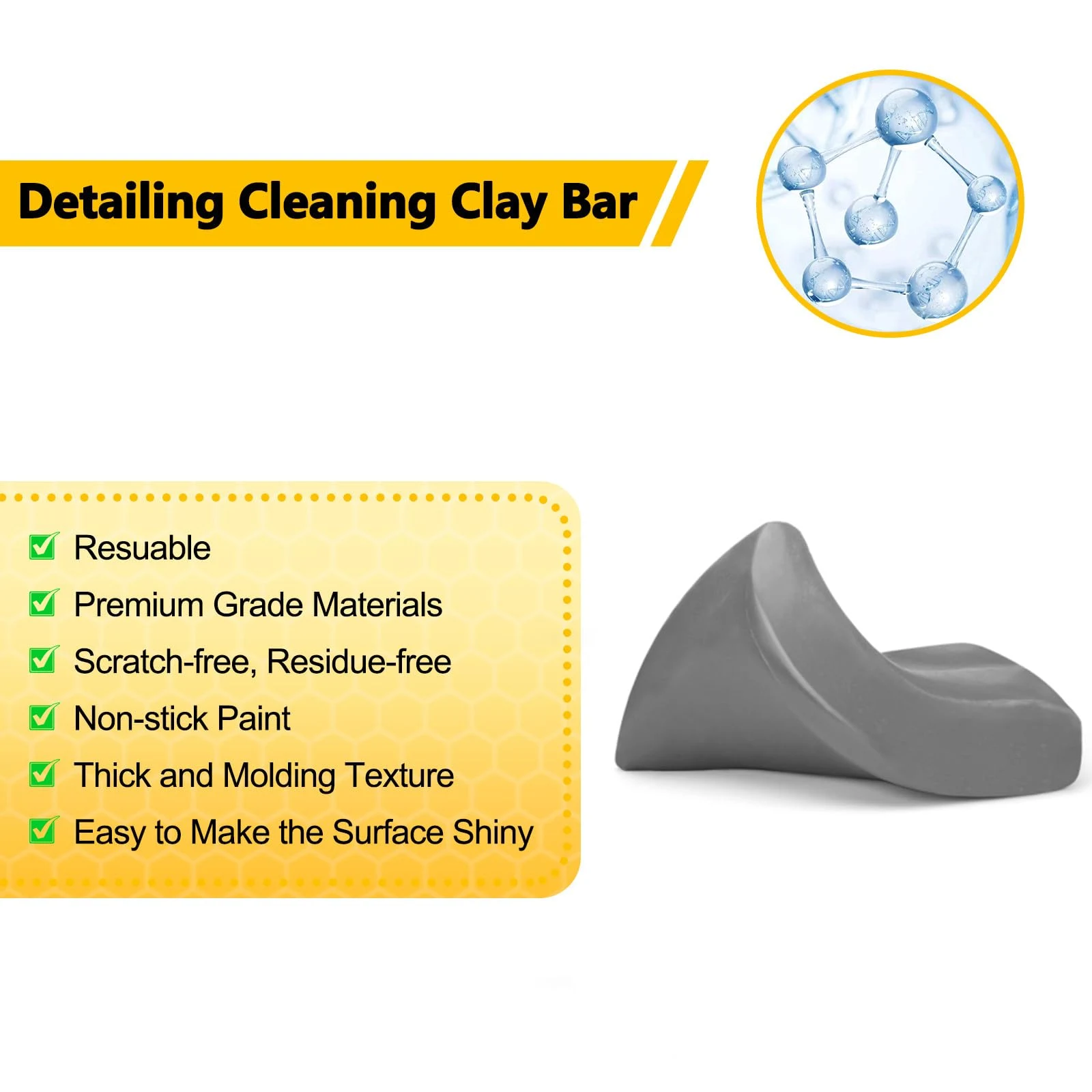 Fitosy Car Clay Bar 4 Pack 400g, Premium Grade No Scratch Deatil Clean product photo, view 5 of 8