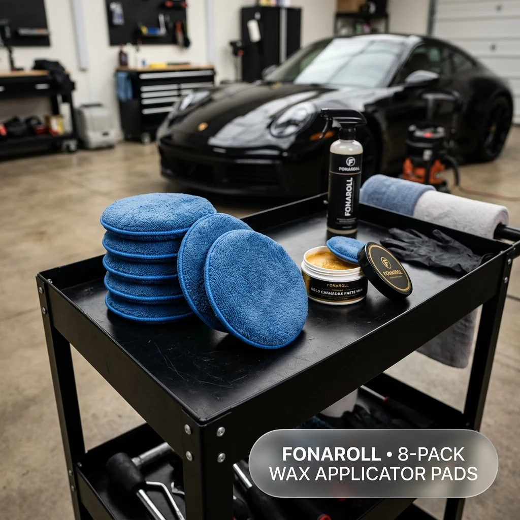 FONAROLL Microfiber Wax Applicator Pads, Car Wax Applicator with Finger Pocket, Buffing & Detail Polishing Foam Pads for Car product photo