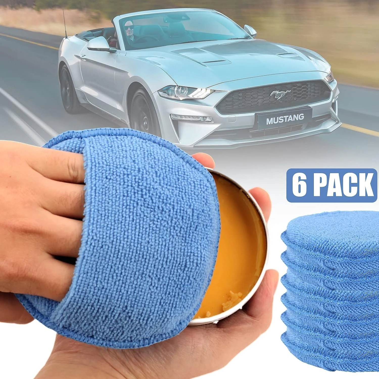 FONAROLL Microfiber Wax Applicator Pads, Car Wax Applicator with Finger Pocket, Buffing & Detail Polishing Foam Pads for Car product photo, view 7 of 7