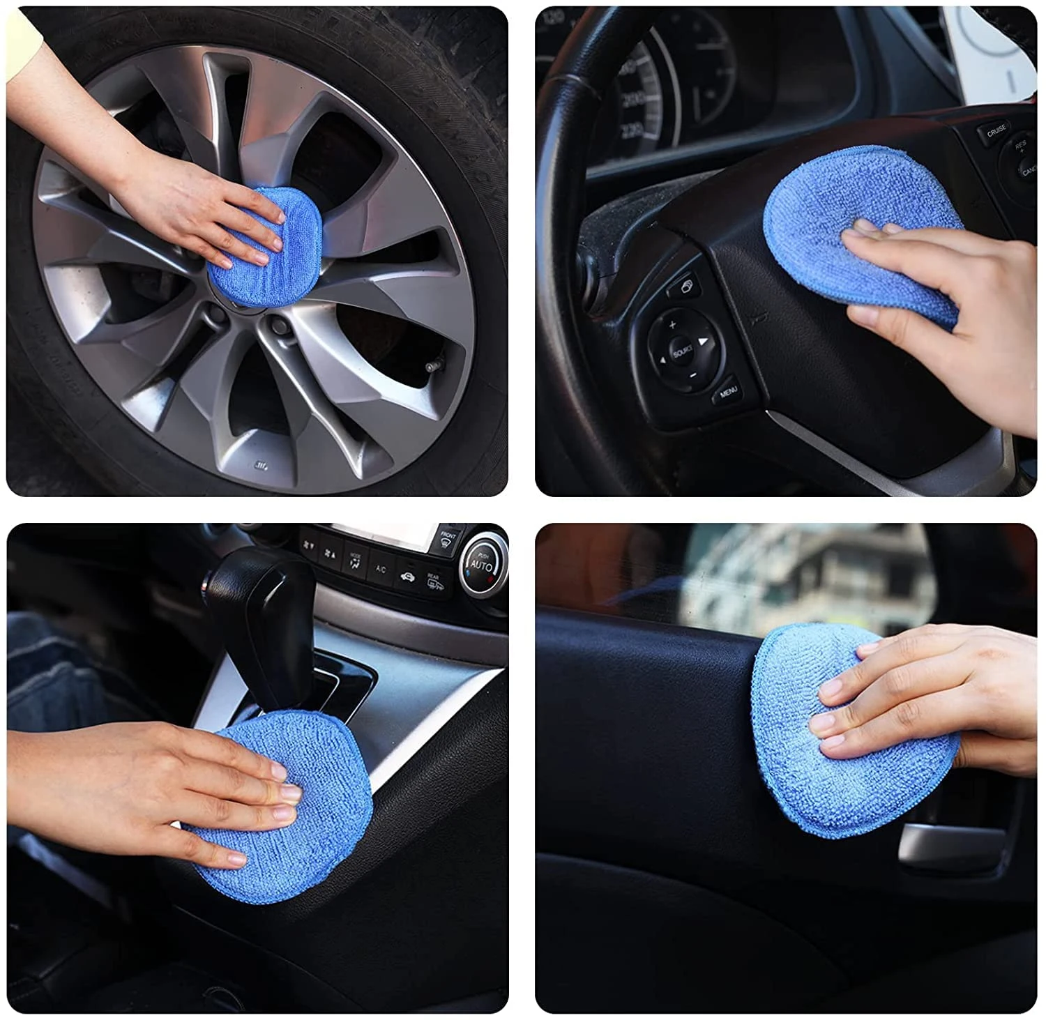 FONAROLL Microfiber Wax Applicator Pads, Car Wax Applicator, Buffing & Detail Polishing Foam Pads for Car Cleaning and Fine P product photo, view 3 of 7