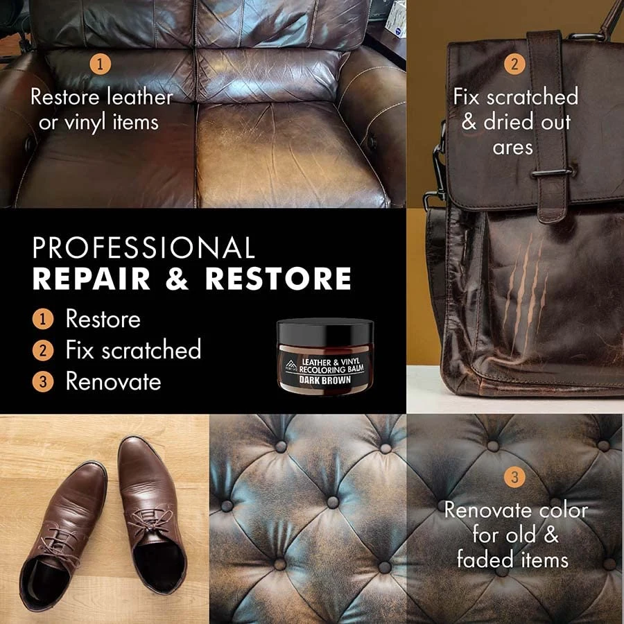 FORTIVO Leather Recoloring Balm, Leather Color Restorer, Scratch Remover, Couch Paint and Repair, Leather Balm for Couches - product photo, view 5 of 7