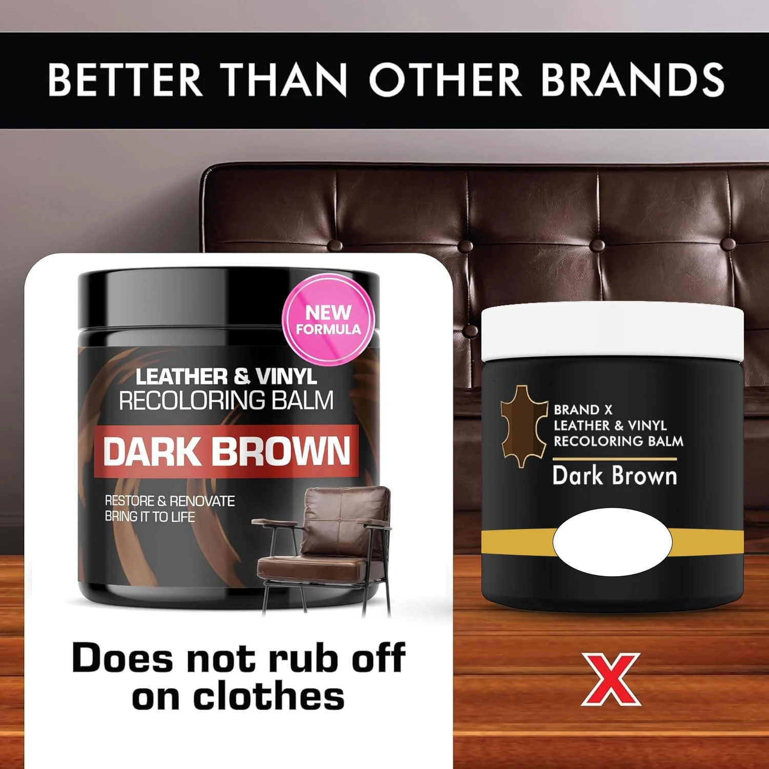 FORTIVO Leather Recoloring Balm, Leather Color Restorer, Scratch Remover, Couch Paint and Repair, Leather Balm for Couches - product photo, view 7 of 7