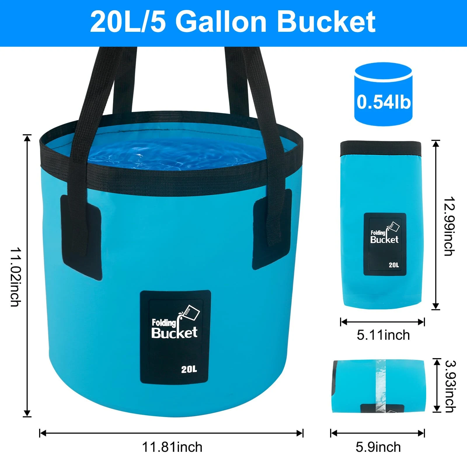 5 Gallon Collapsible Bucket with Handle product image 4 for car wash kit