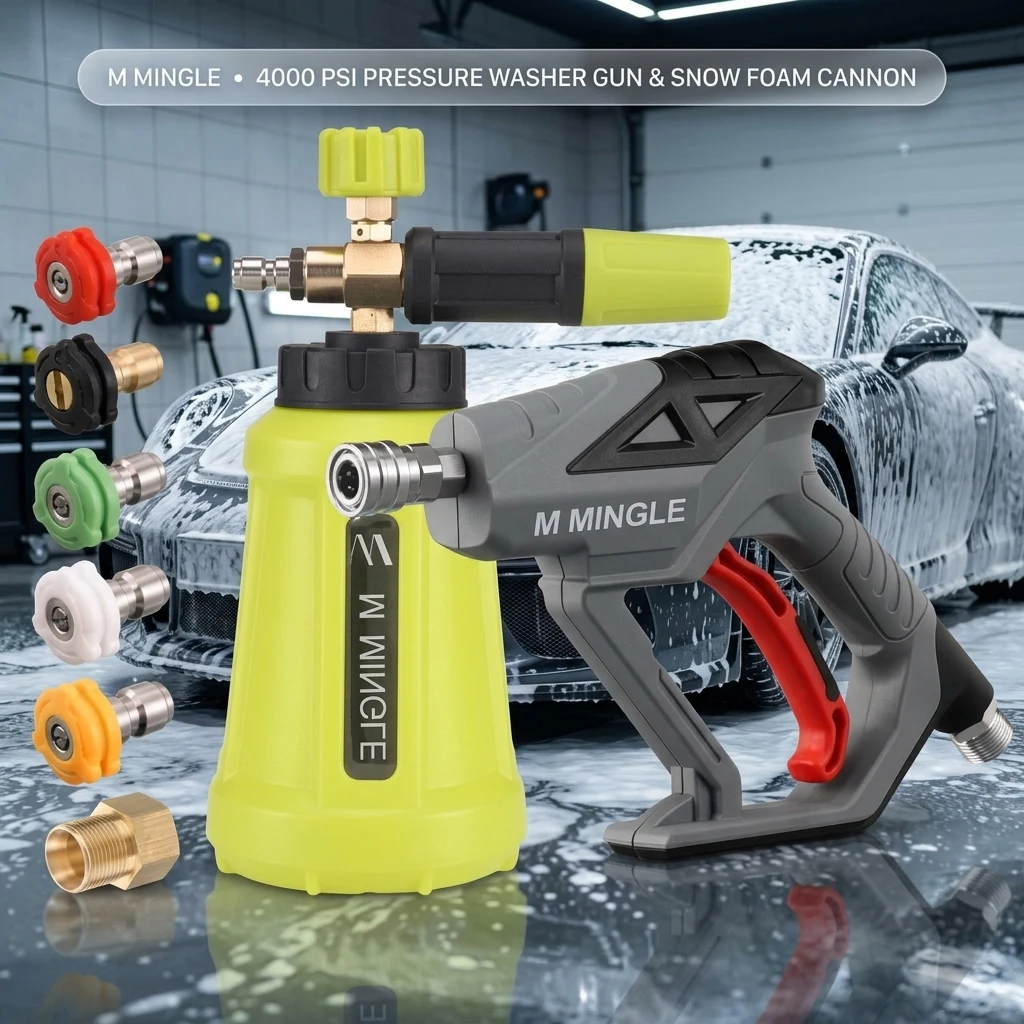 M MINGLE High Pressure Washer Gun Snow Foam Lance, 4000 PSI, 1 Liter product photo