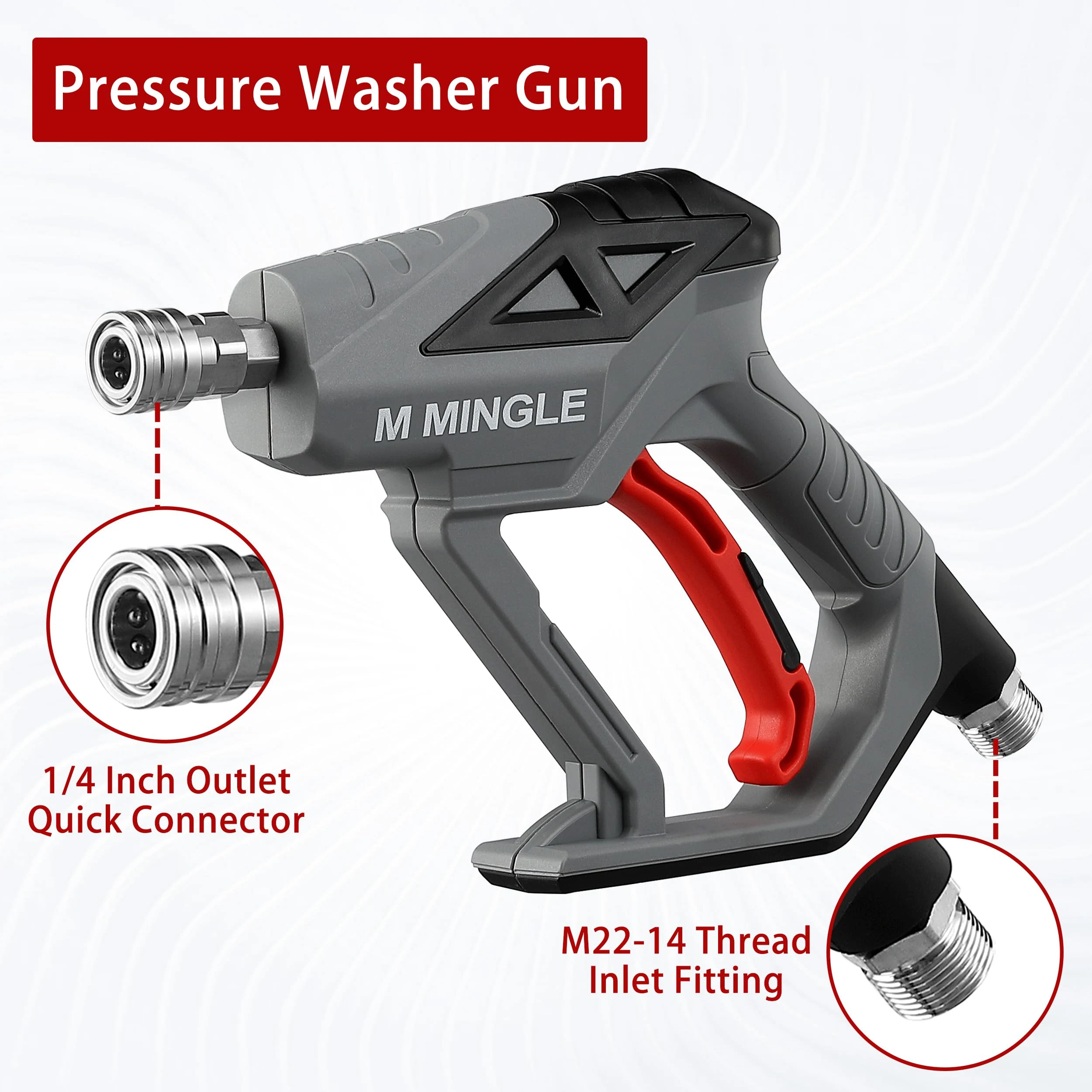 M MINGLE High Pressure Washer Gun Snow Foam Lance, 4000 PSI, 1 Liter product photo, view 6 of 7
