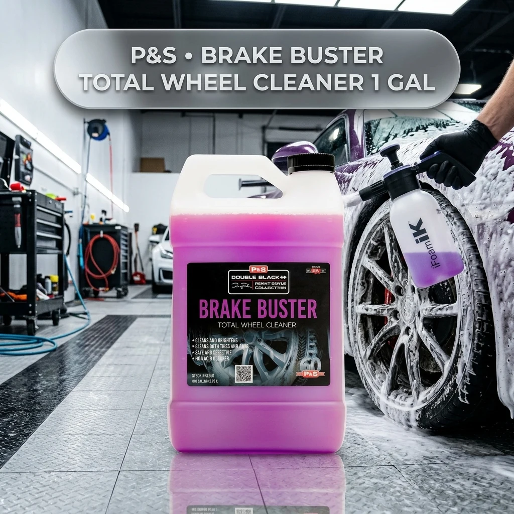 P & S PROFESSIONAL DETAIL PRODUCTS - Brake Buster Wheel and Tire Cleaner - Non-Acid Formula Safe For All Wheel Types, Removes product photo, view 1 of 7
