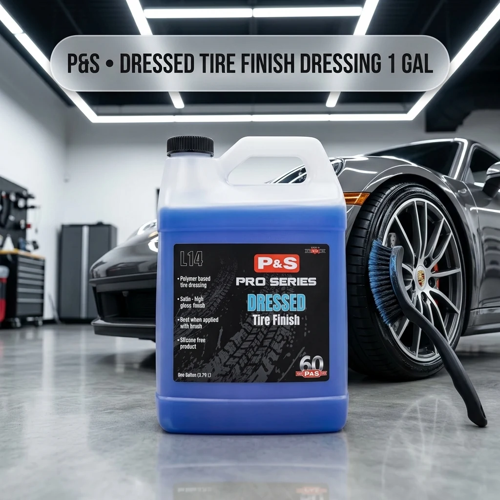 P & S Professional Detail Products Dressed Tire Finish - Water-Based, High-Gloss Tire Dressing for a Clean, Satin Shine - 1 G product photo, view 1 of 5