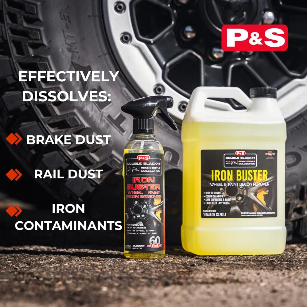 P & S Professional Detail Products Iron Buster Wheel & Paint Decon Remover - pH Balanced, Safe on Alloy, Chrome, Steel & Alum product photo, view 5 of 8