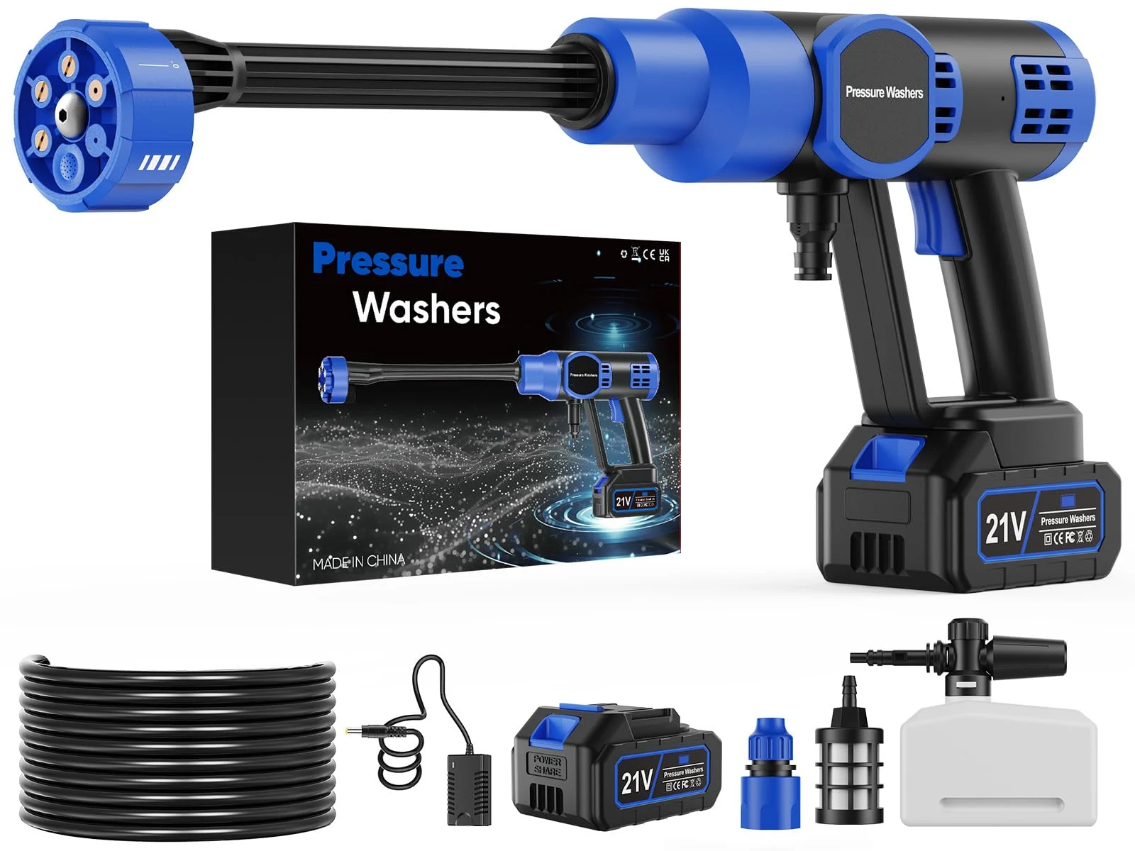 Geruicee 5000 PSI Cordless Pressure Washer with 4.0Ah Battery product photo, view 2 of 7