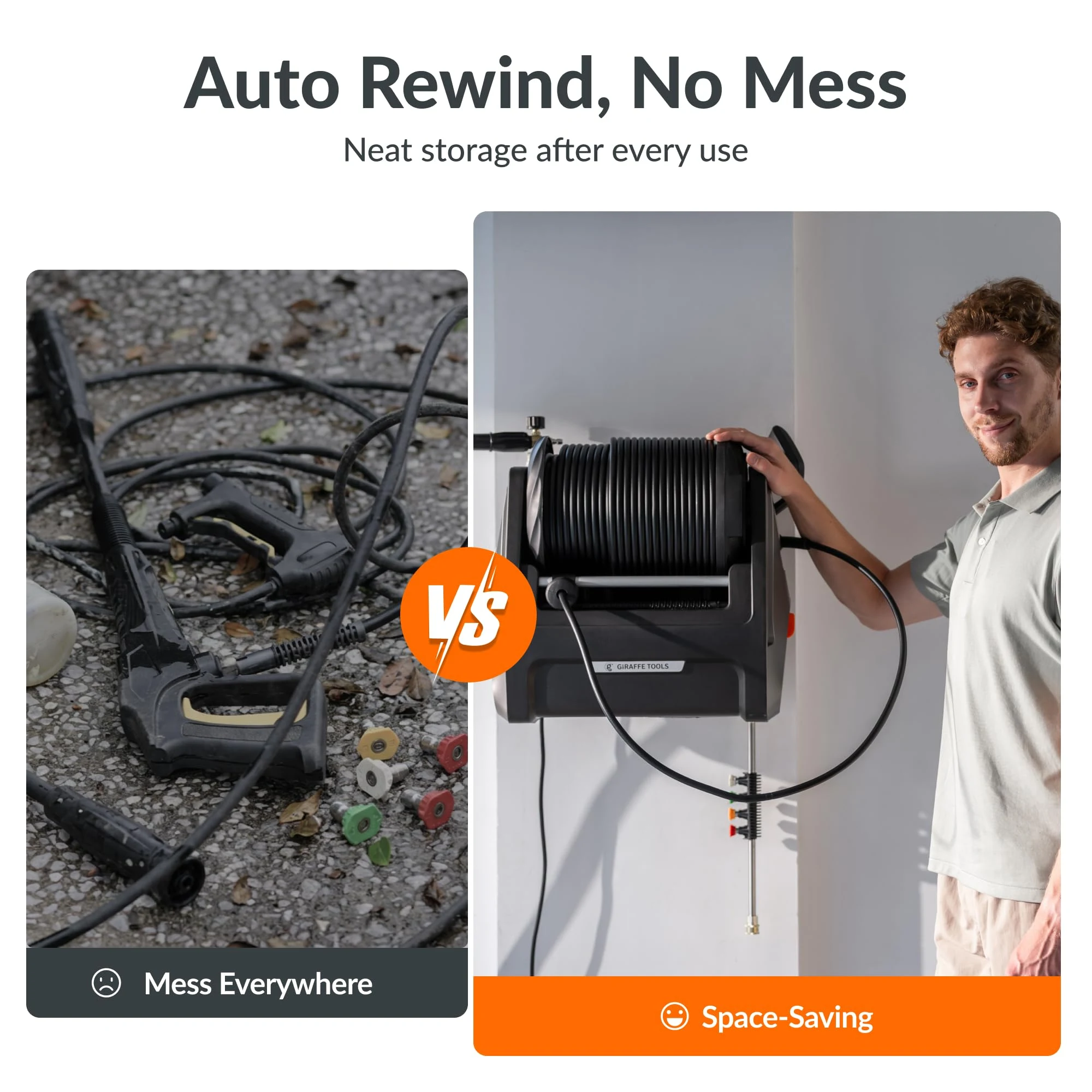 Giraffe Tools Wall Mounted Pressure Washer Essential 100FT with 1800W Motor product photo, view 6 of 7