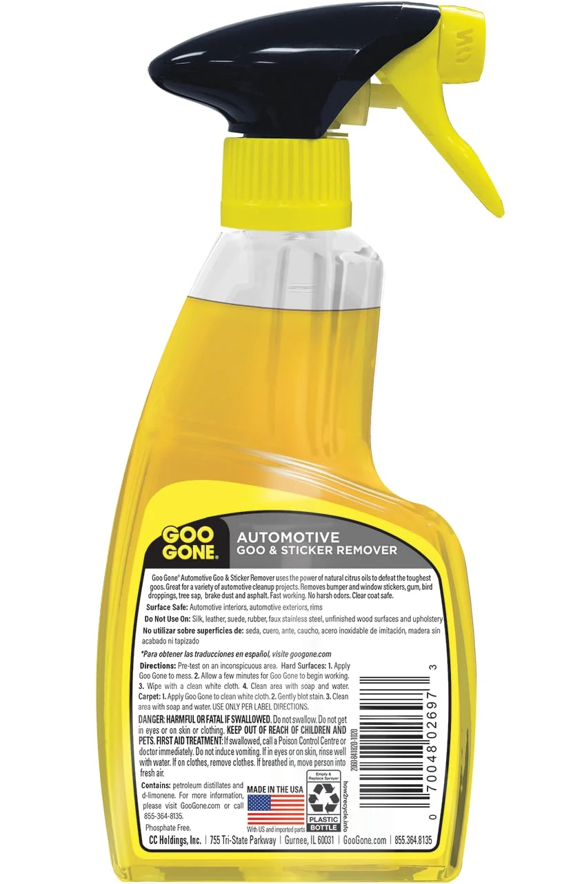 Goo Gone Automotive - Cleans Auto Interiors/ Bodies and Rims, Removes Bugs & Stickers - 12 Fl. Oz product photo, view 3 of 7