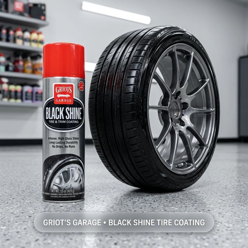 Griot's Garage Black Shine Tire and Trim Coating, Water-Resistant Dressing, Provides a High-Gloss Finish, Rain, and UV Protec product photo, view 1 of 7