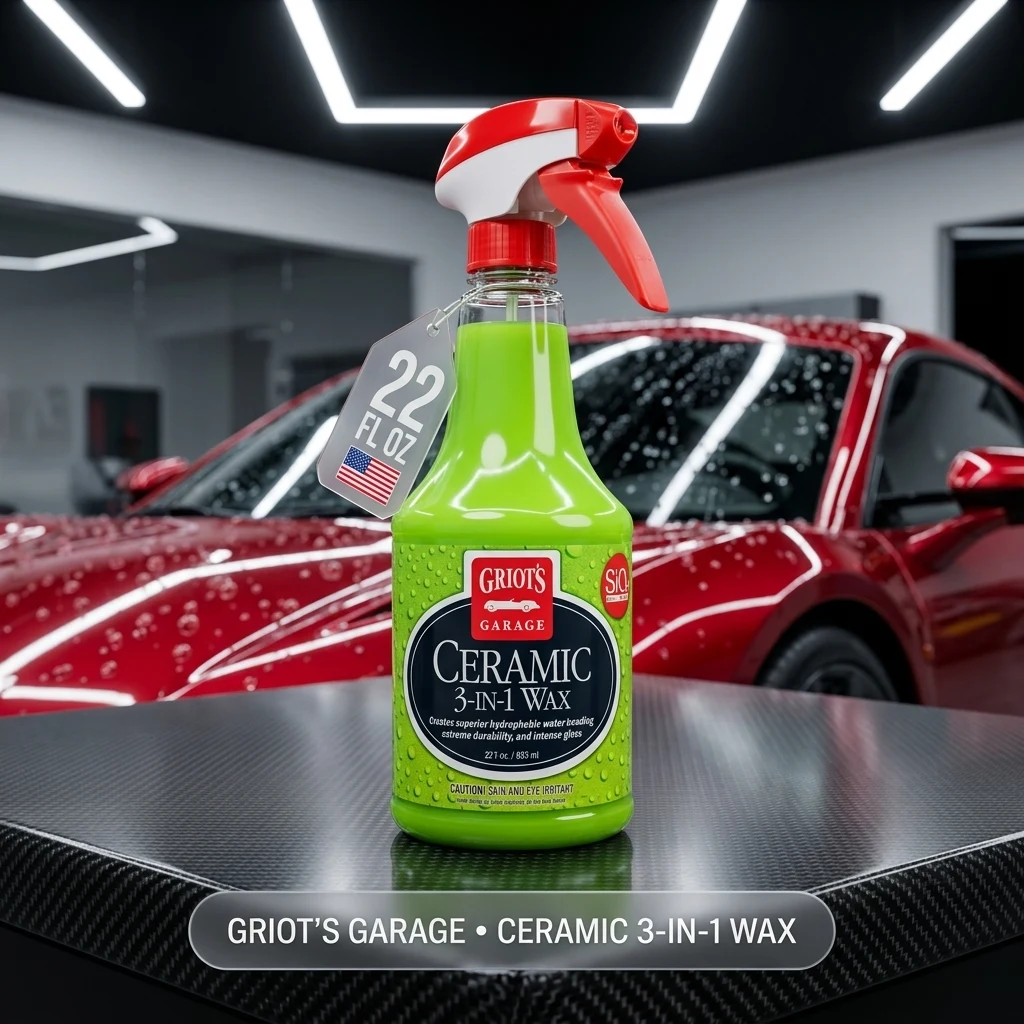 Griot’s Garage Ceramic 3-in-1 Wax, SiO2 Spray for Cars, Trucks, and RV’s, Provides Protection and Water Beading on Paint, Whe product photo, view 1 of 7