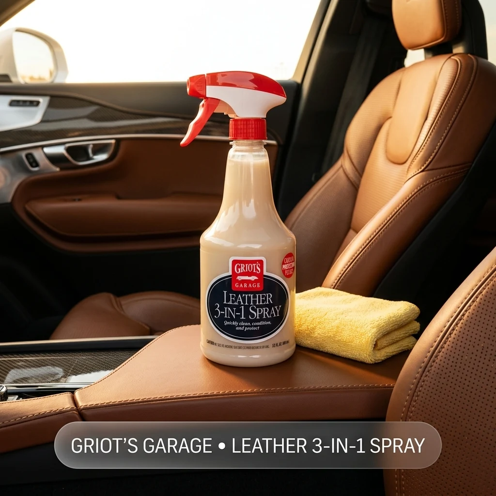 Griot's Garage Leather 3-in-1 Spray, Cleaner and Conditioner for Leather and Vinyl, Car Seats and Vehicle Interior, Truck, RV product photo, view 1 of 7