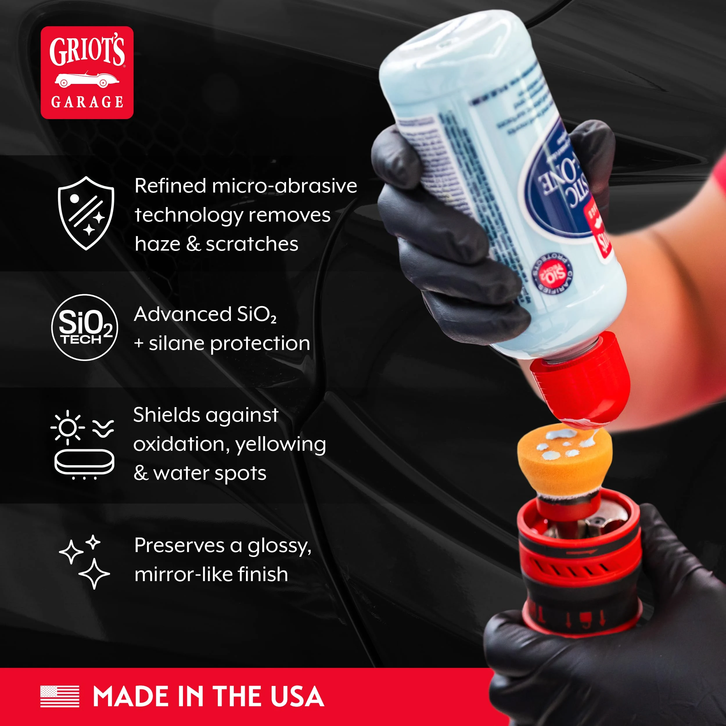 Griot's Garage Plastic All-in-One, Polish, Restore, and Protect Vehicle Lights, Gauges, B-Pillars, Windscreens and More, Cera product photo, view 4 of 7