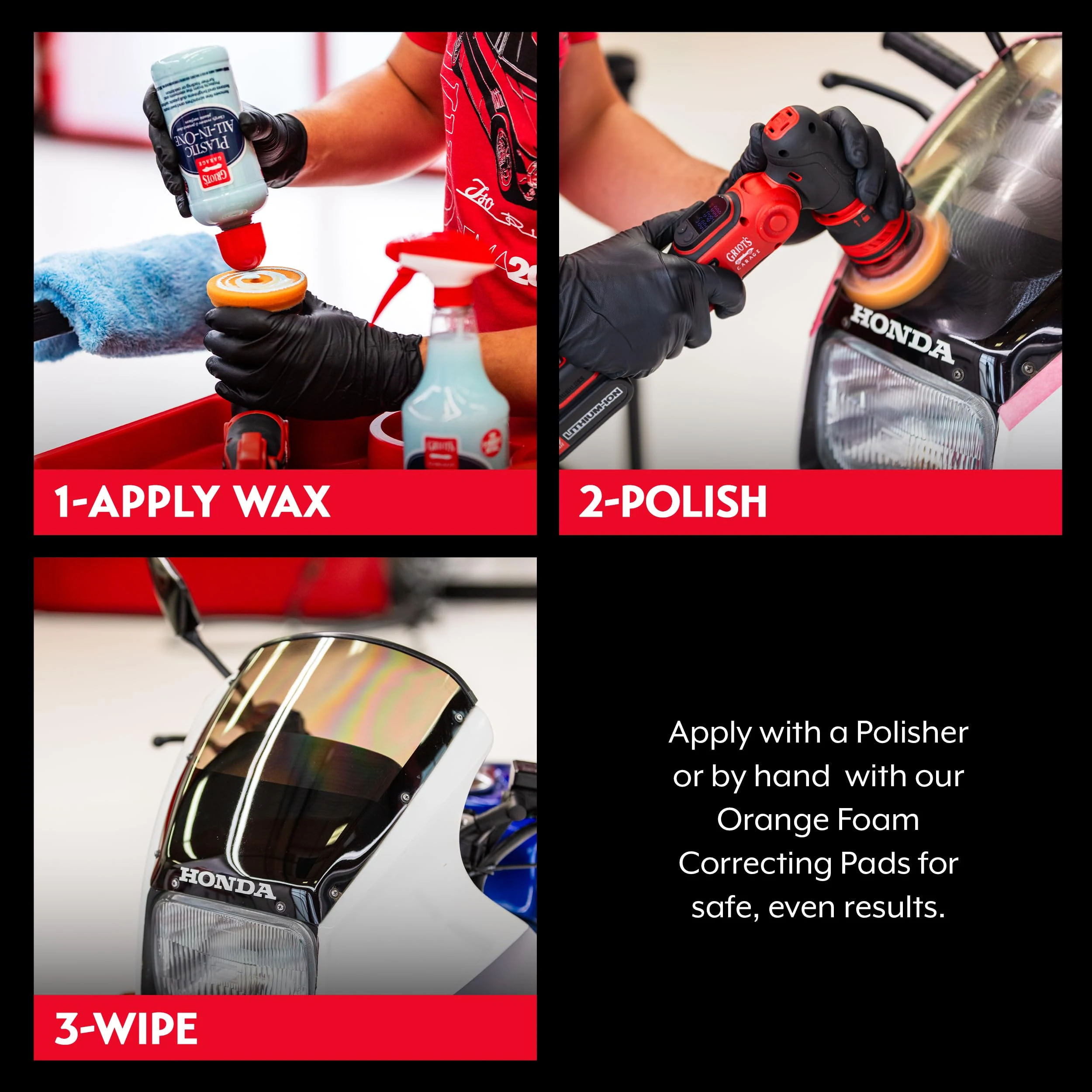 Griot's Garage Plastic All-in-One, Polish, Restore, and Protect Vehicle Lights, Gauges, B-Pillars, Windscreens and More, Cera product photo, view 5 of 7