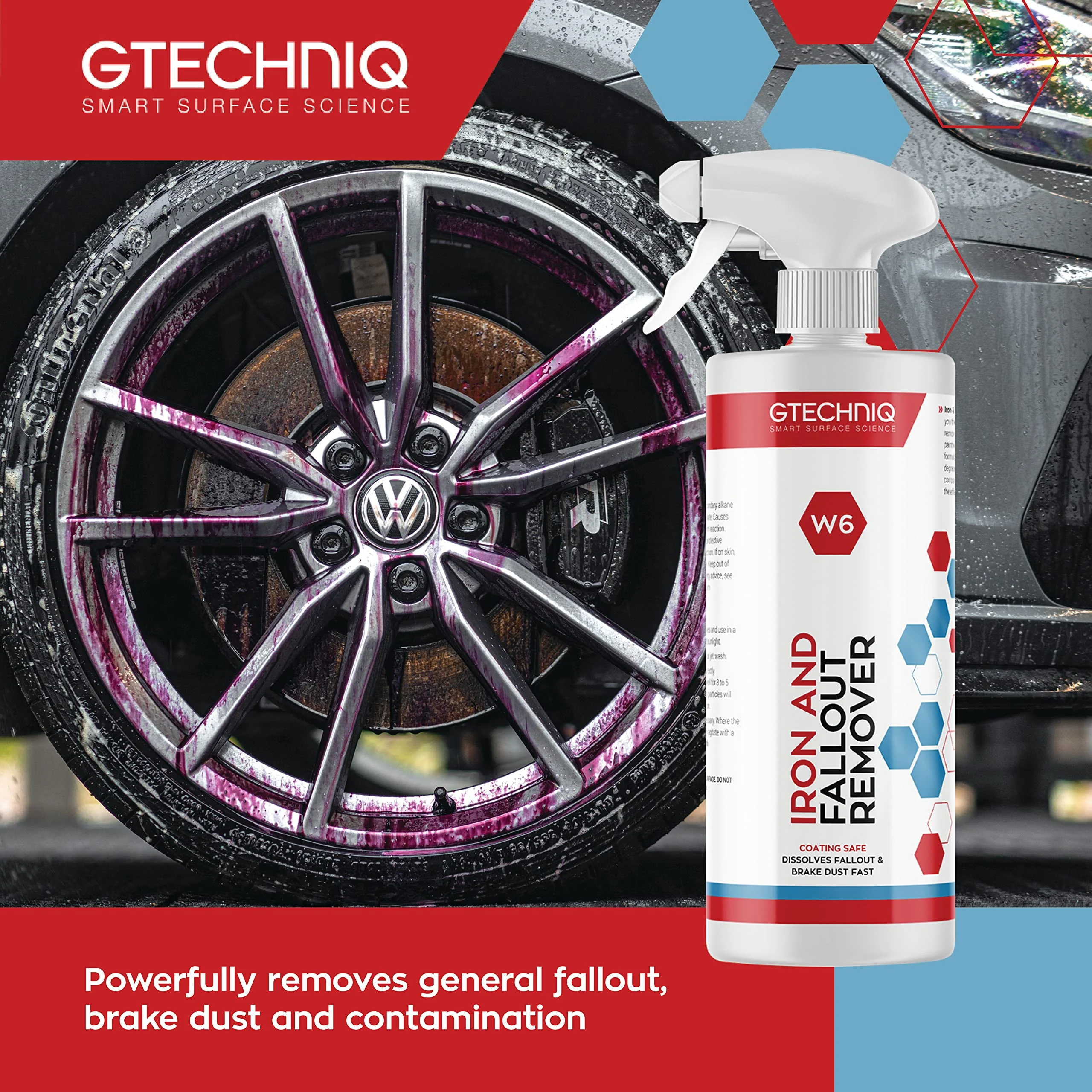 Gtechniq W6 Iron Removing Wheel & Paint Cleaner for Cars, Brake Dust Remover, Degreaser and Alloy Wheel Cleaner for Wheels, R product photo, view 4 of 7