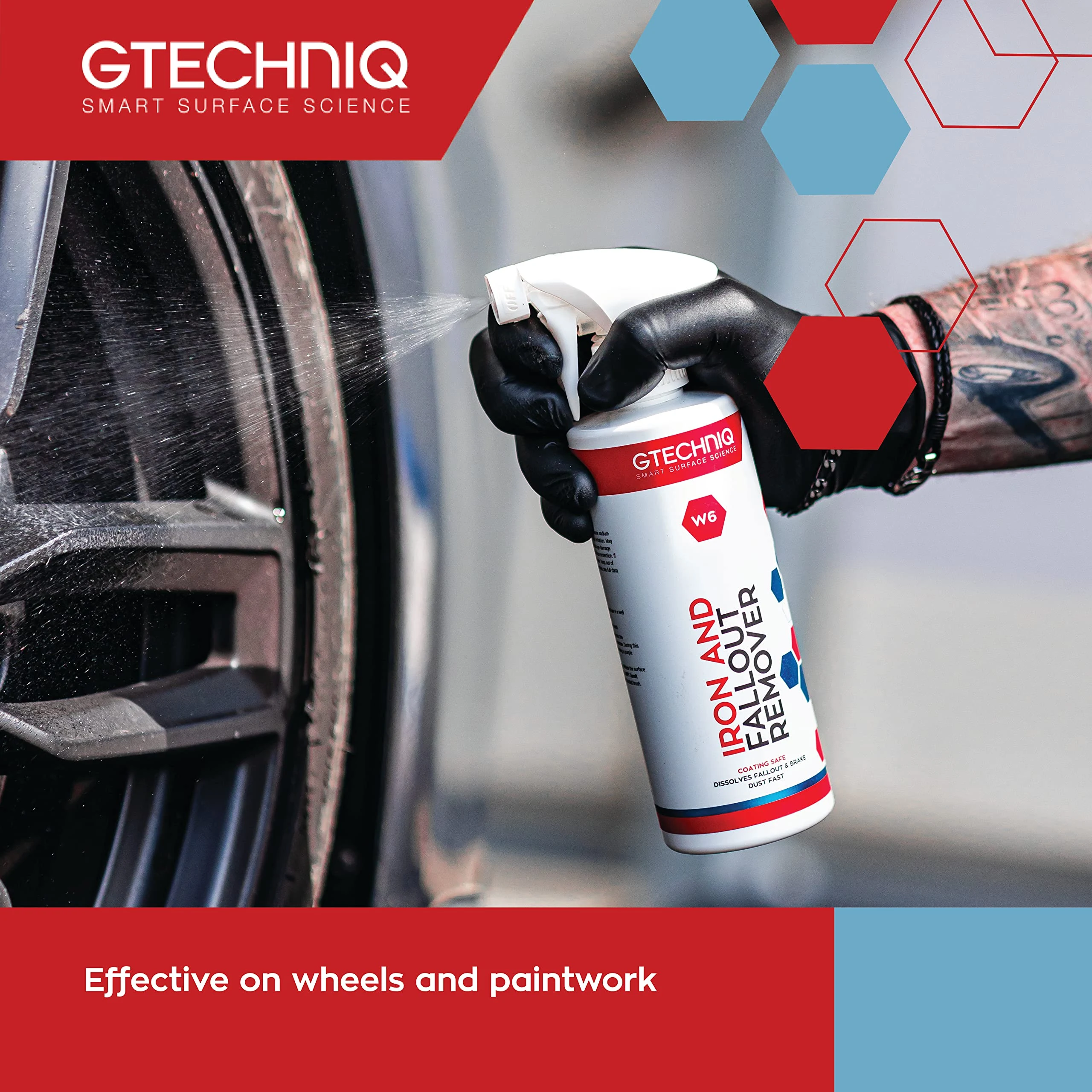 Gtechniq W6 Iron Removing Wheel & Paint Cleaner for Cars, Brake Dust Remover, Degreaser and Alloy Wheel Cleaner for Wheels, R product photo, view 6 of 7