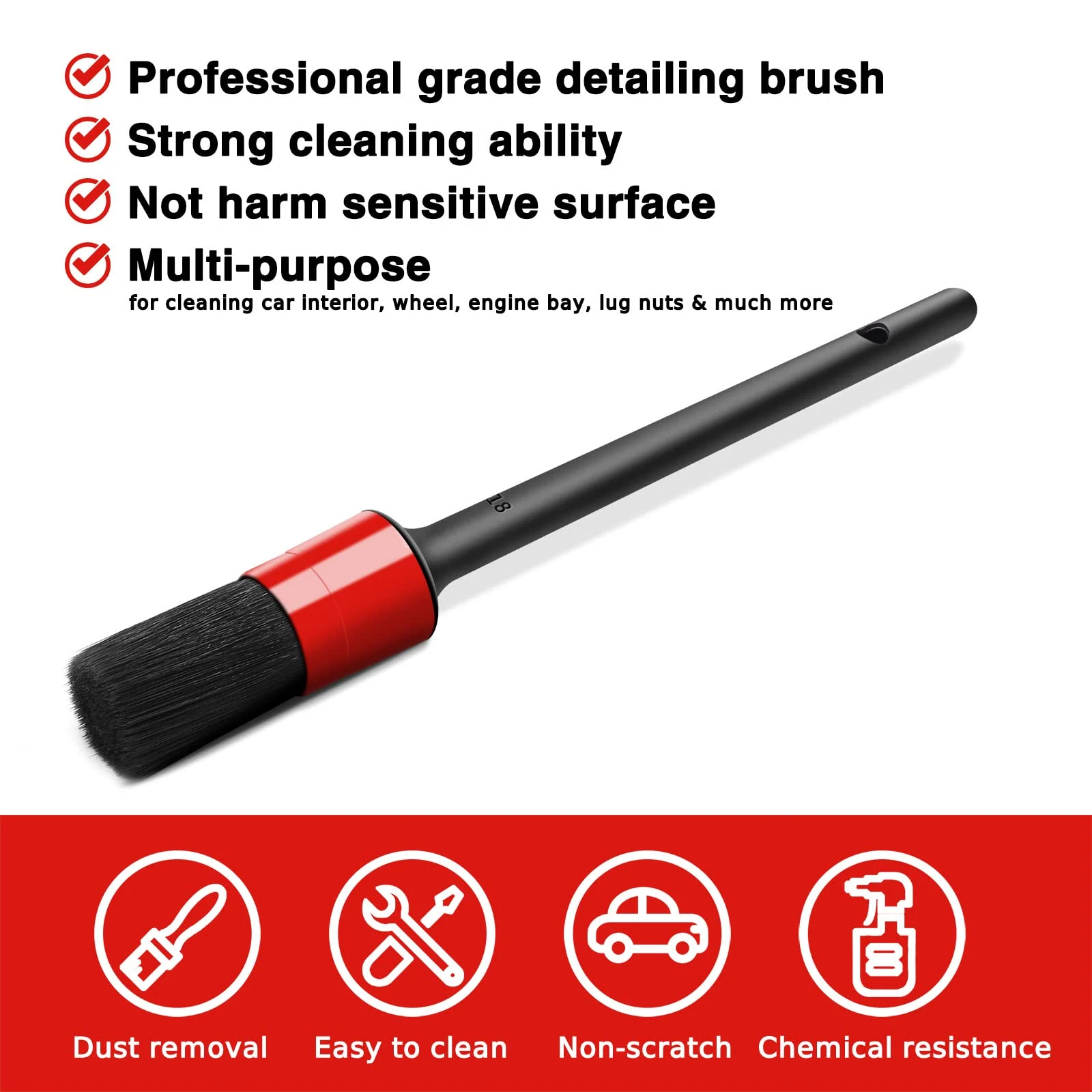 HMPLL 10pcs Auto Car Detailing Brush Set Car Interior Cleaning Kit product photo, view 4 of 6