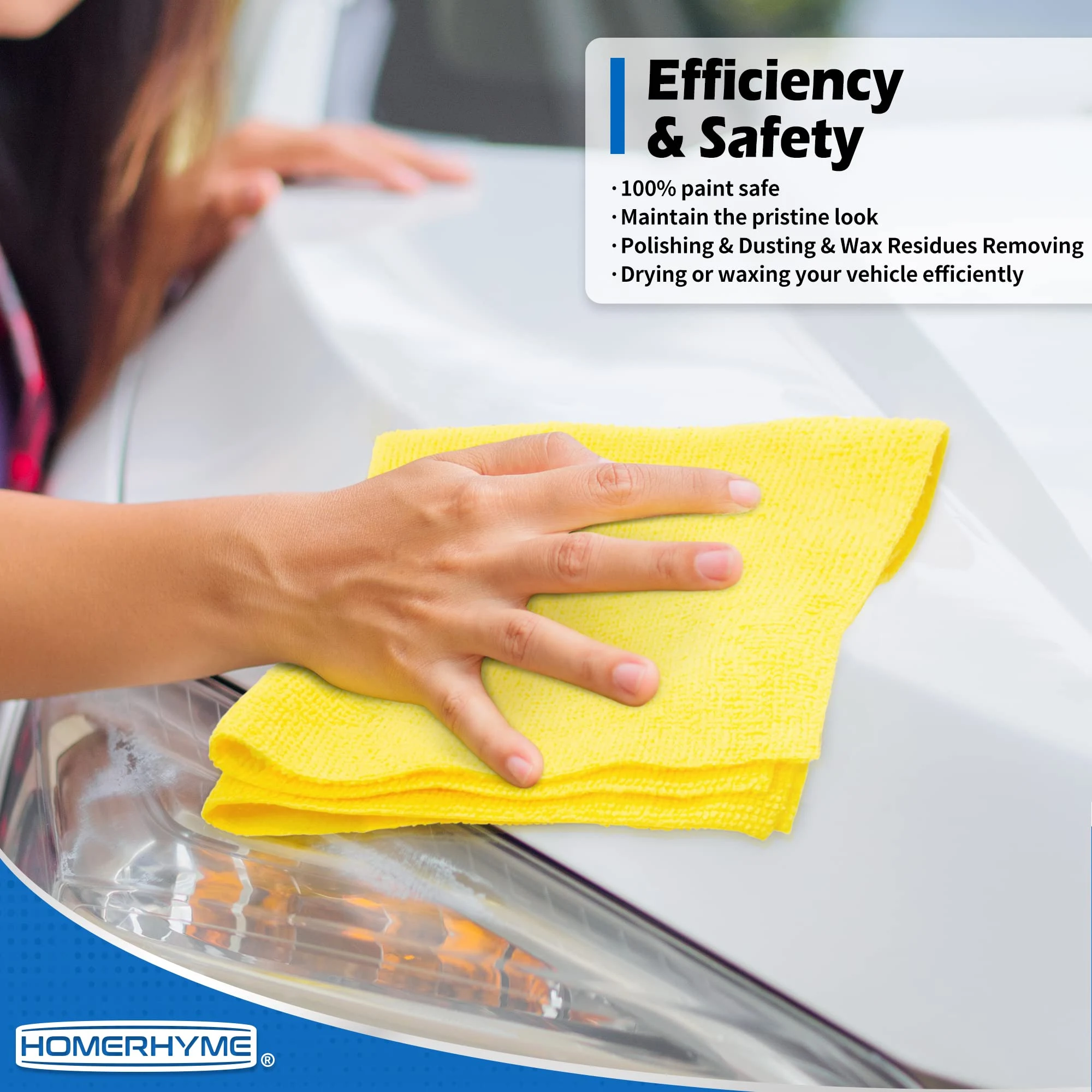 HOMERHYME Microfiber Cleaning Cloth, 100 Pack Cleaning Rags Microfiber Towel Bulk Absorbent Lint-Free Wash Cloths, All-Purpos product photo, view 3 of 6
