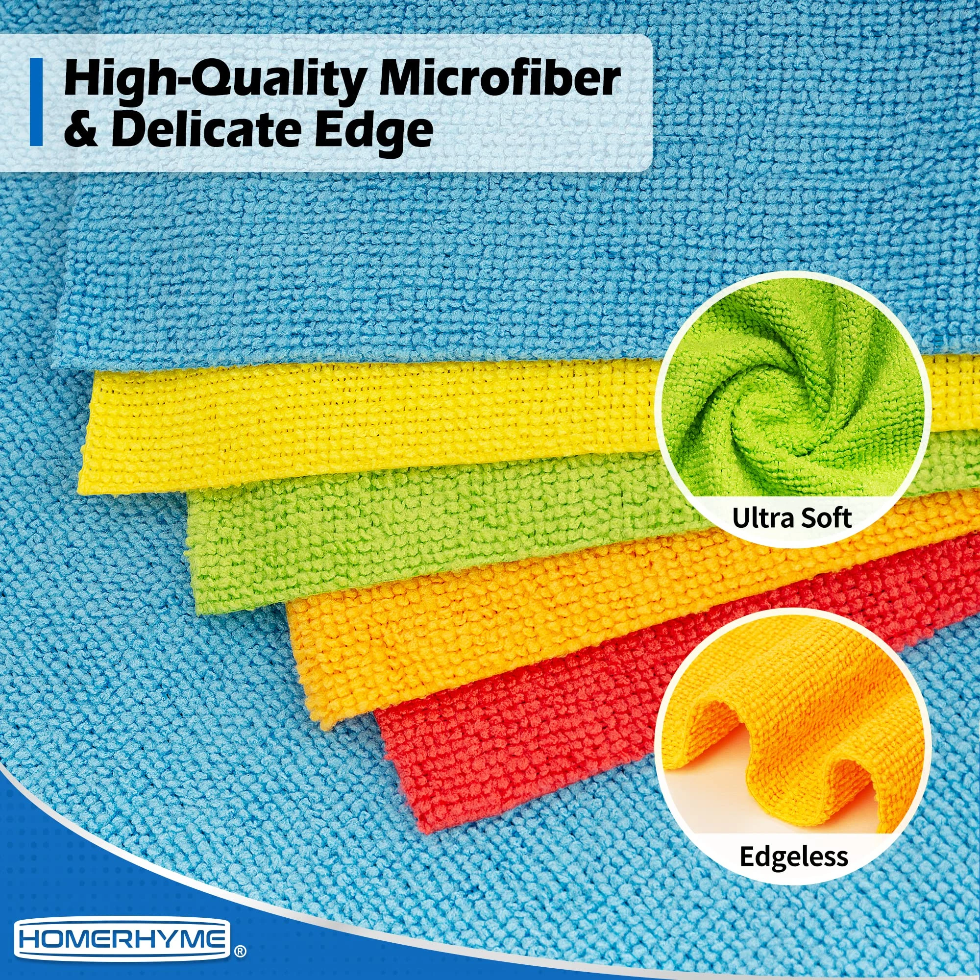 HOMERHYME Microfiber Cleaning Cloth, 100 Pack Cleaning Rags Microfiber Towel Bulk Absorbent Lint-Free Wash Cloths, All-Purpos product photo, view 5 of 6