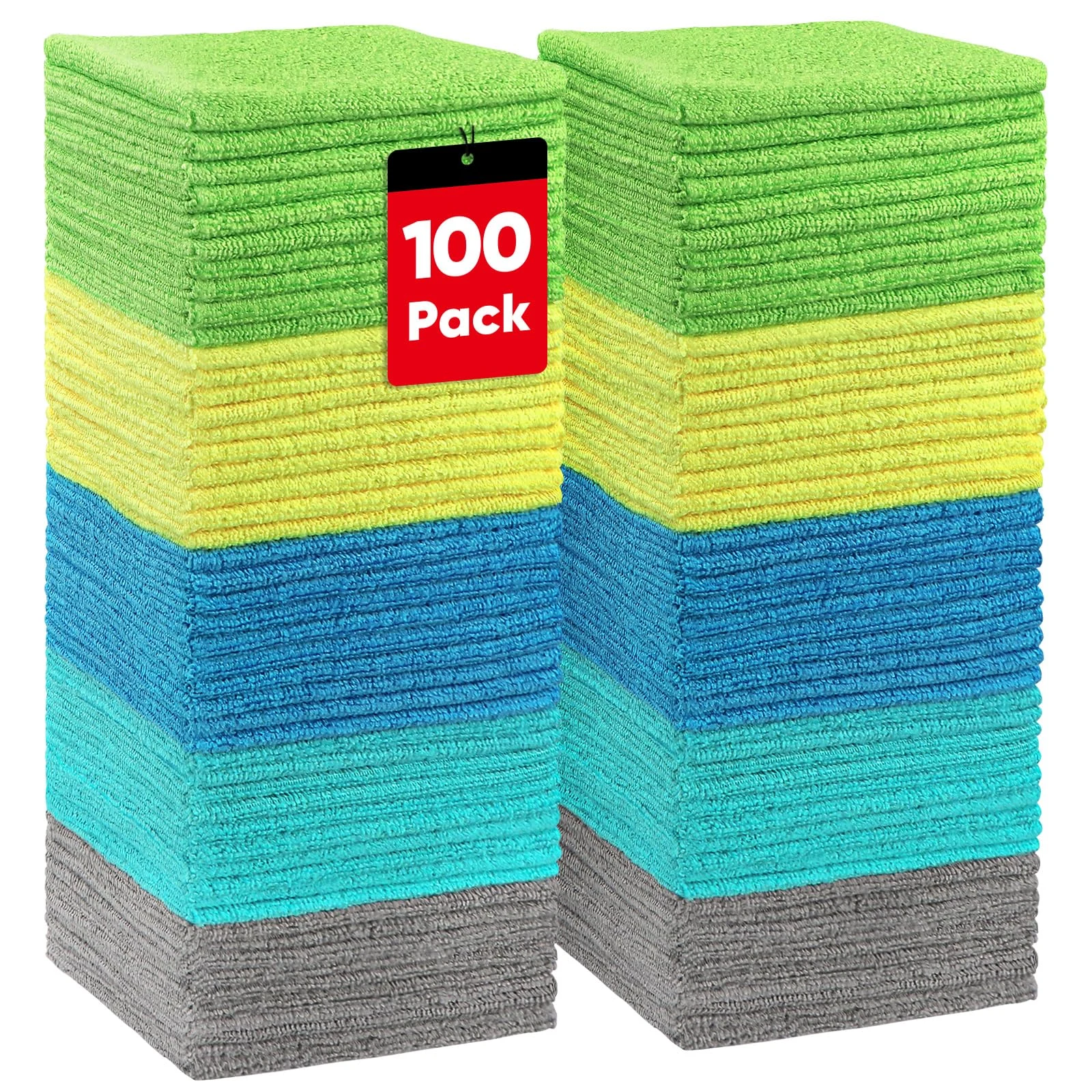 HOMEXCEL Microfiber Cleaning Cloth 100 PK, Towels for Cars, Cleaning Rags product photo, view 2 of 8