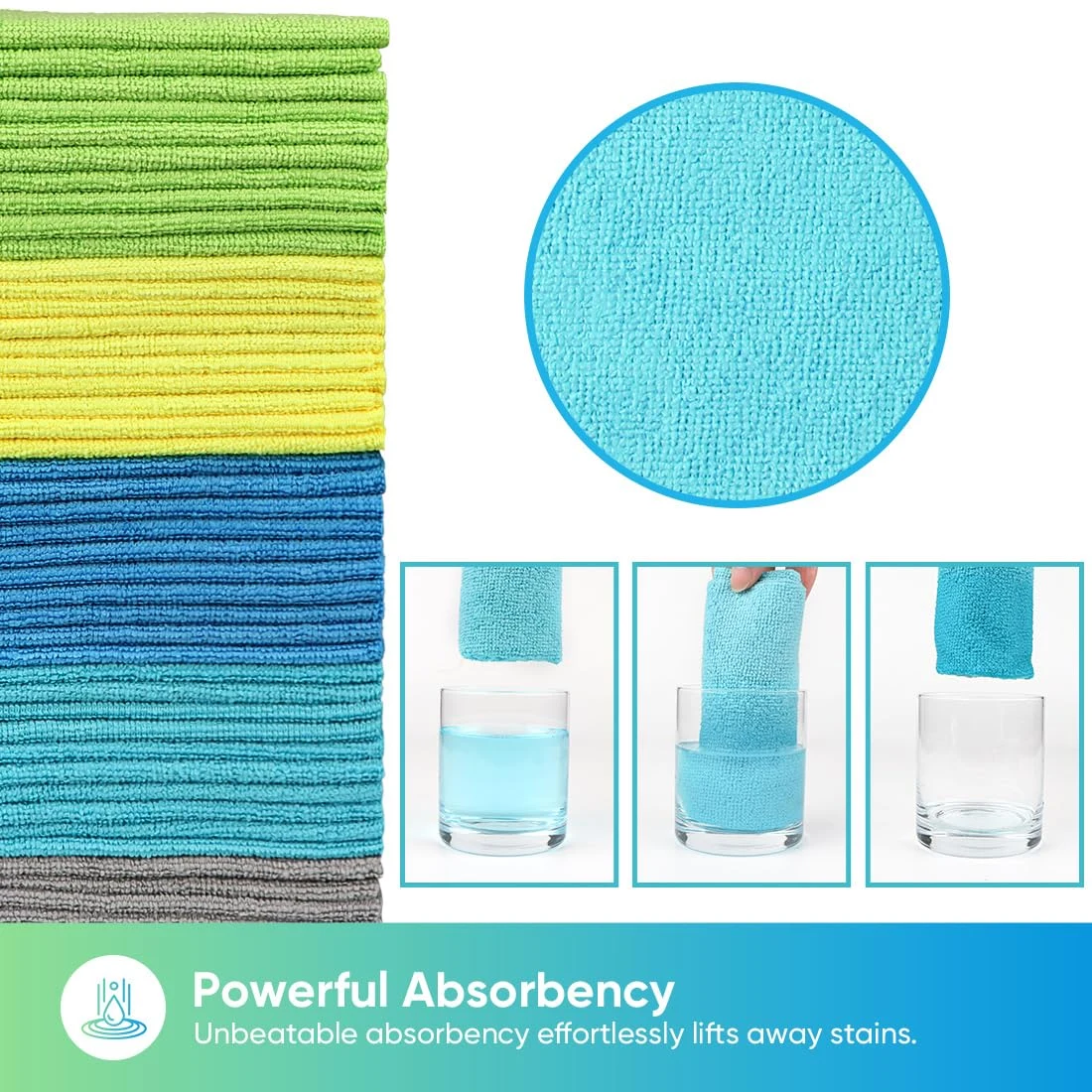 HOMEXCEL Microfiber Cleaning Cloth 100 PK, Towels for Cars, Cleaning Rags product photo, view 5 of 8