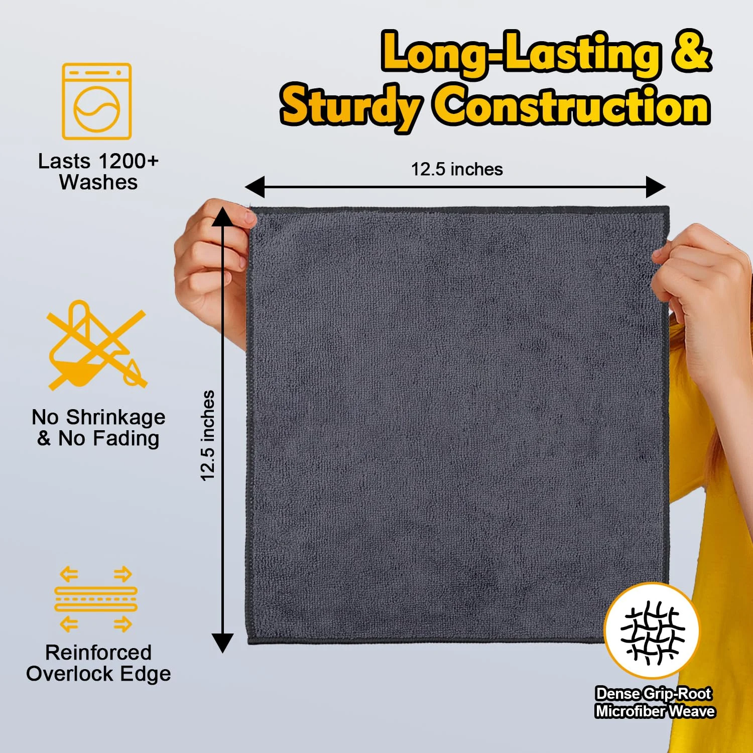 HOMEXCEL Microfiber Cleaning Cloth 12 Pack, 12.5 x 12.5 inch Microfiber Towels for Cars, Ultra Absorbent Washing Cloth, Lint product photo, view 5 of 7
