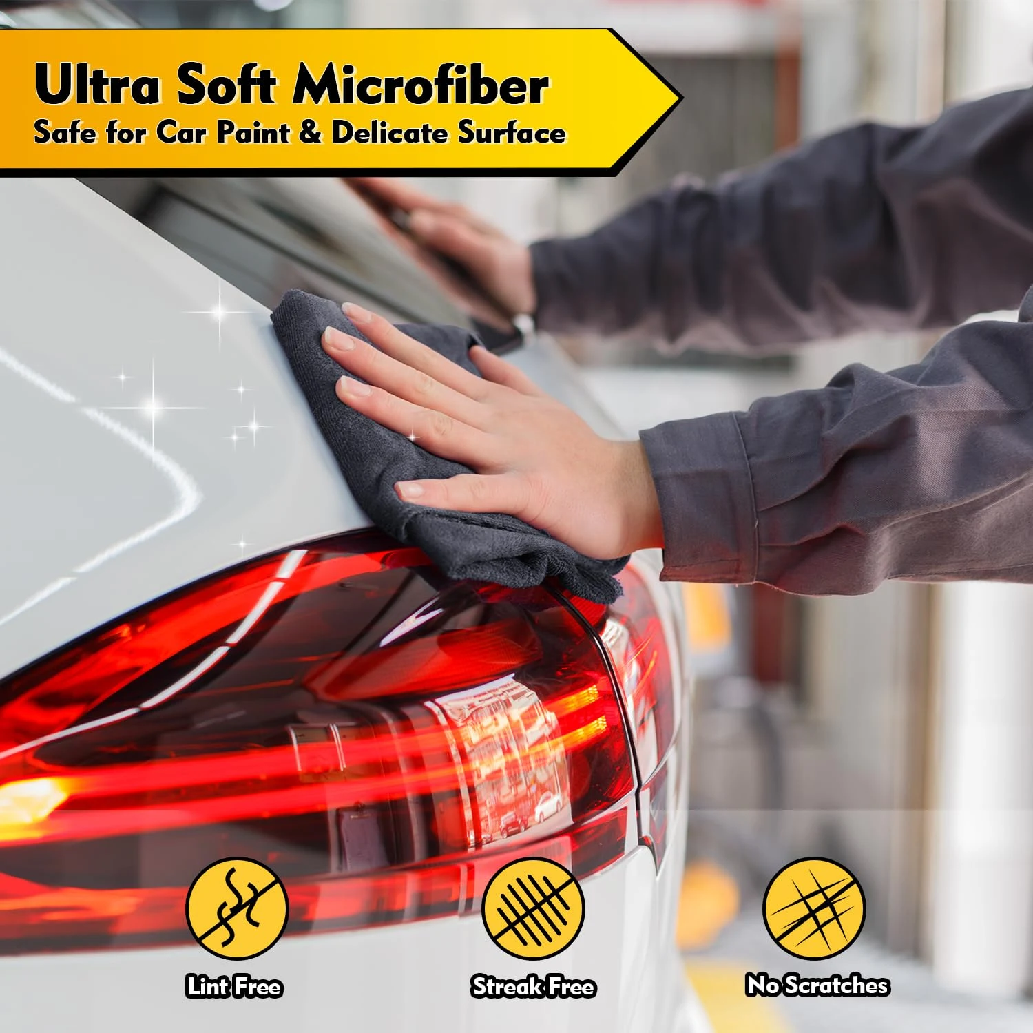 HOMEXCEL Microfiber Cleaning Cloth 12 Pack, 12.5 x 12.5 inch Microfiber Towels for Cars, Ultra Absorbent Washing Cloth, Lint product photo, view 7 of 7