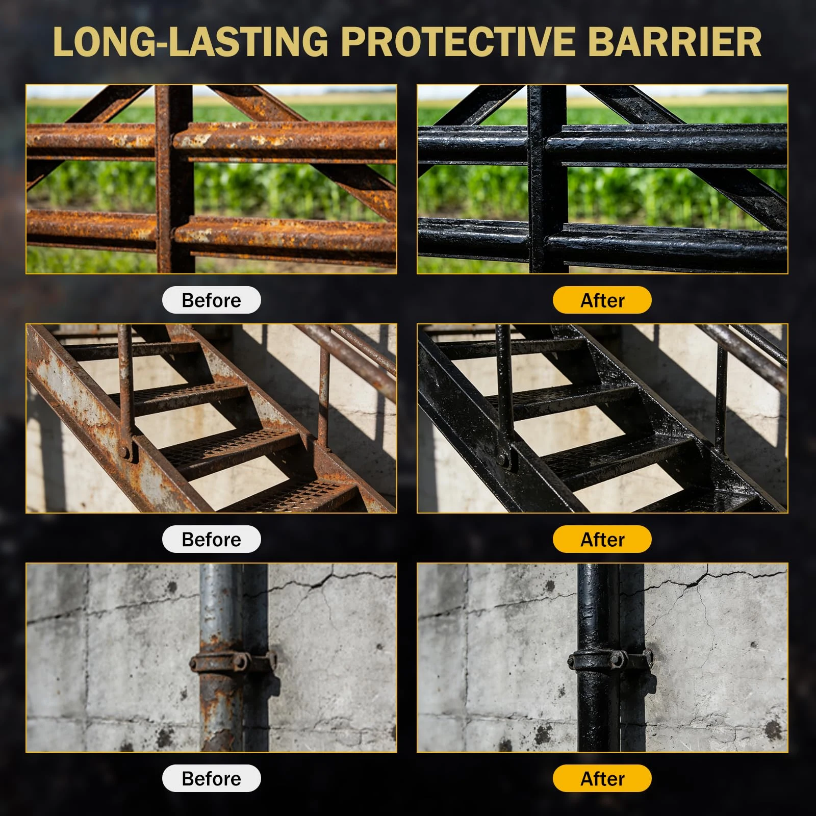 HORHIZA 2 in 1 Black Rust Converter & Metal Primer 42 Oz product photo, view 4 of 7
