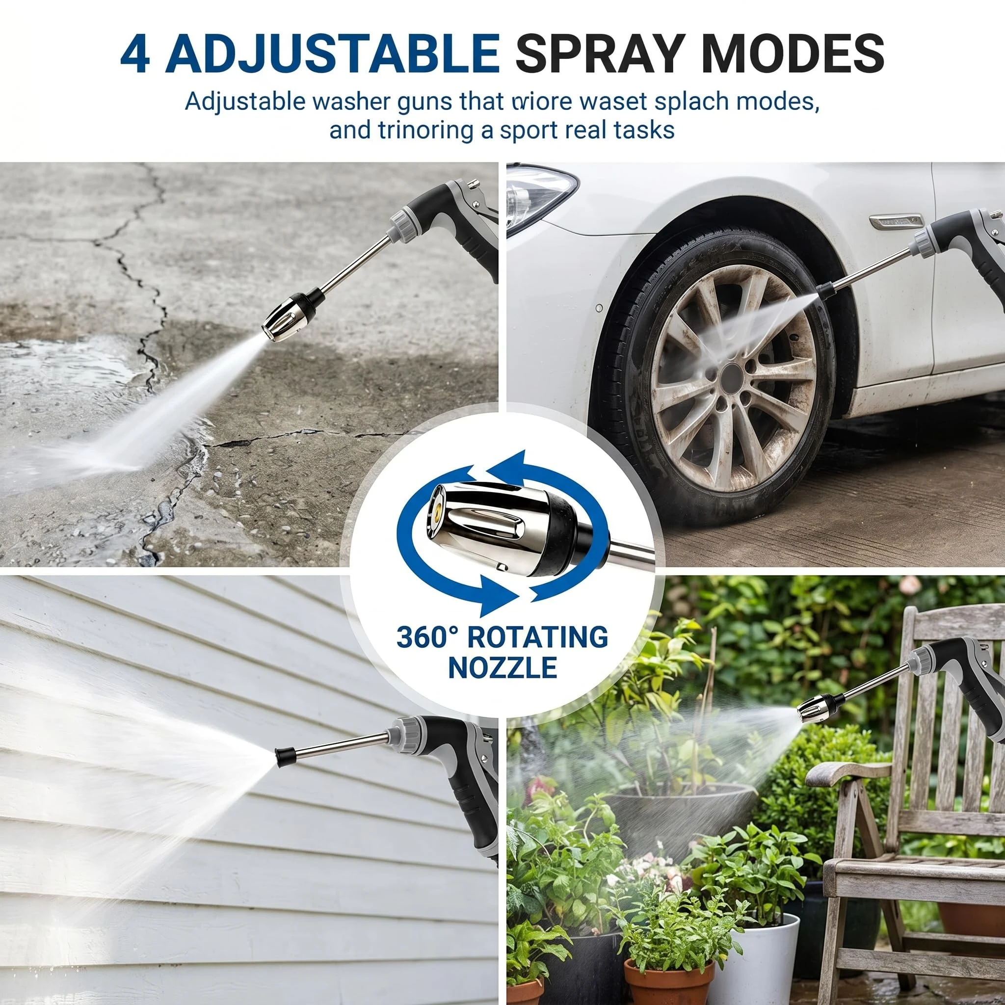 Hose Hawk pro Pressure Washer, Handheld Power Washer with 360° Rotating for Three Spray Modes, Blast Away Dirt Instantly Stai product photo, view 6 of 8