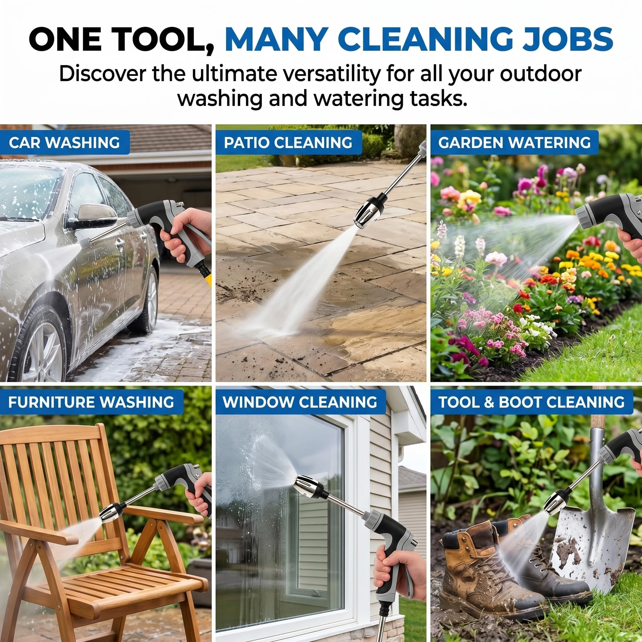 Hose Hawk pro Pressure Washer, Handheld Power Washer with 360° Rotating for Three Spray Modes, Blast Away Dirt Instantly Stai product photo, view 7 of 8