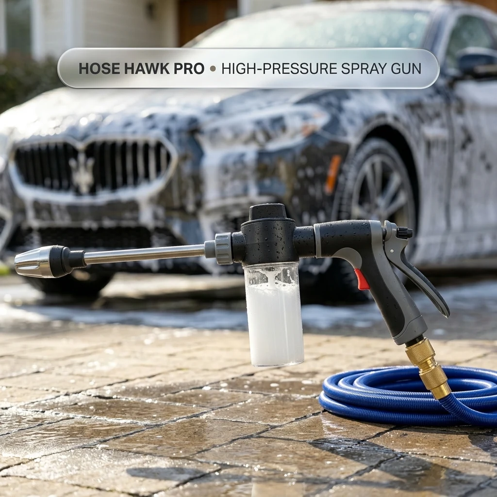 Hose Hawk Pro Pressure Washer Gun, High Pressure Hose Nozzle with 4 Spray Modes, Adjustable Handheld Pressure Washer Nozzle f product photo