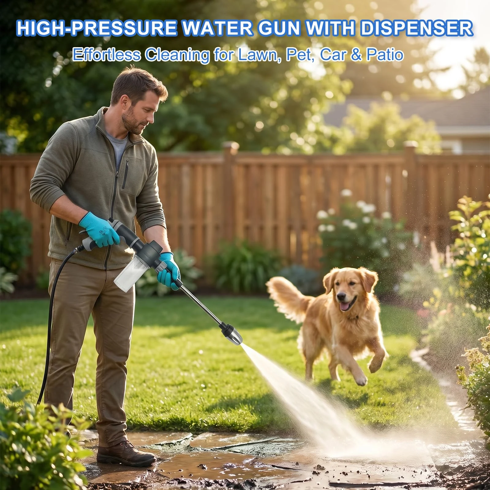 Hose Hawk Pro Pressure Washer Gun, High Pressure Hose Nozzle with 4 Spray Modes, Adjustable Handheld Pressure Washer Nozzle f product photo, view 3 of 7