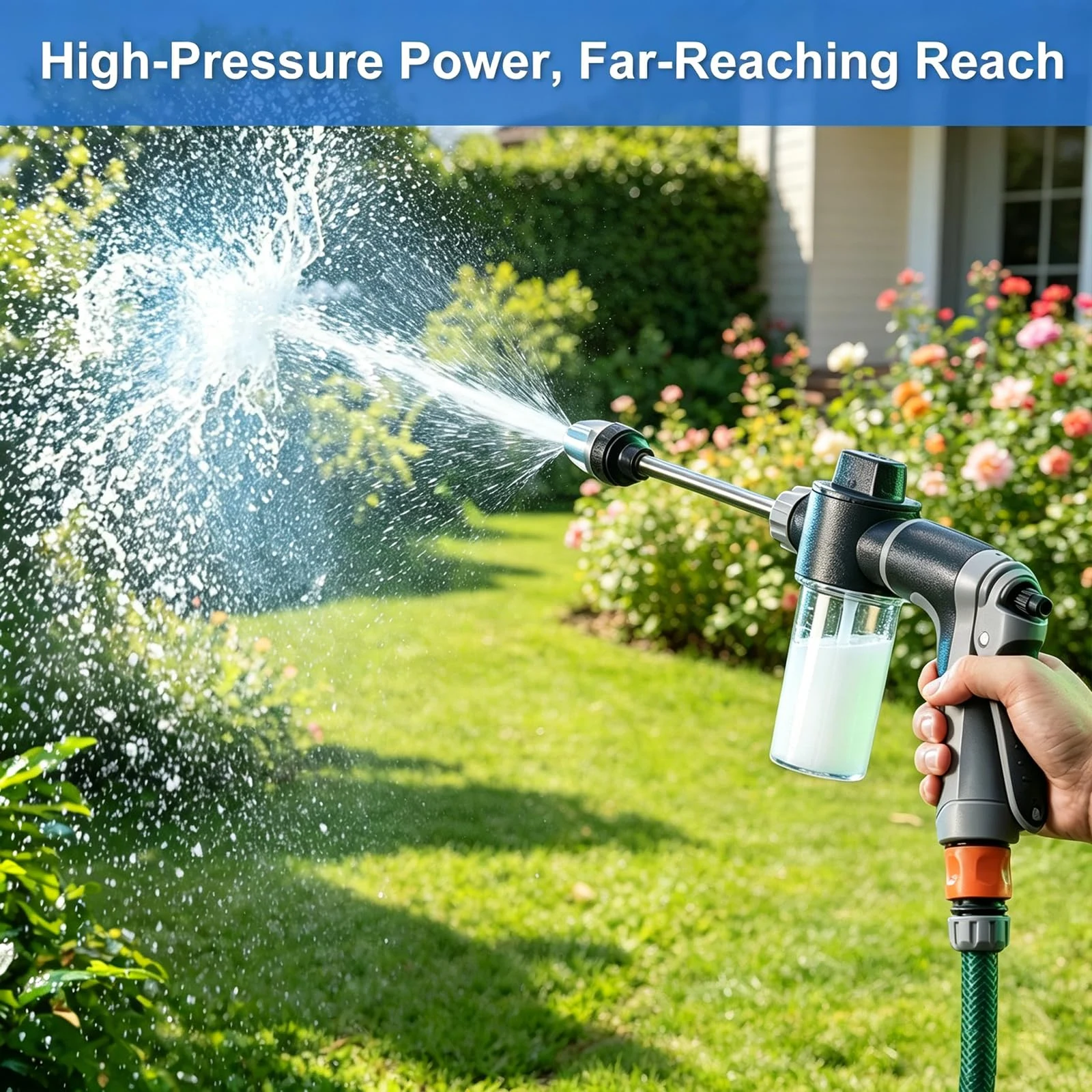Hose Hawk Pro Pressure Washer Gun, High Pressure Hose Nozzle with 4 Spray Modes, Adjustable Handheld Pressure Washer Nozzle f product photo, view 5 of 7