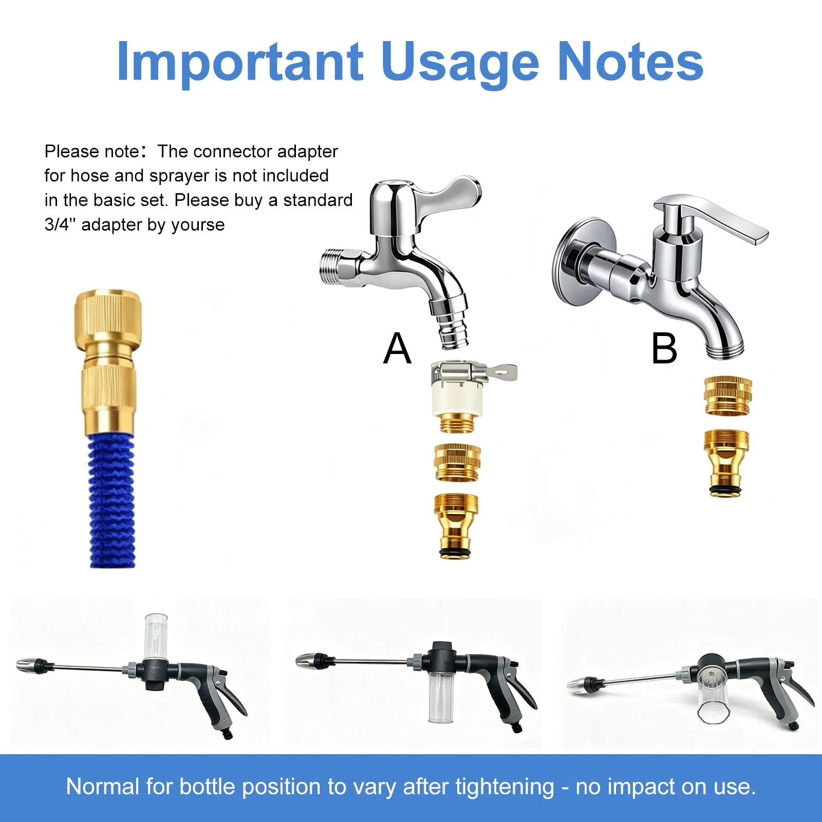 Hose Hawk Pro Pressure Washer Gun, High Pressure Hose Nozzle with 4 Spray Modes, Adjustable Handheld Pressure Washer Nozzle f product photo, view 7 of 7