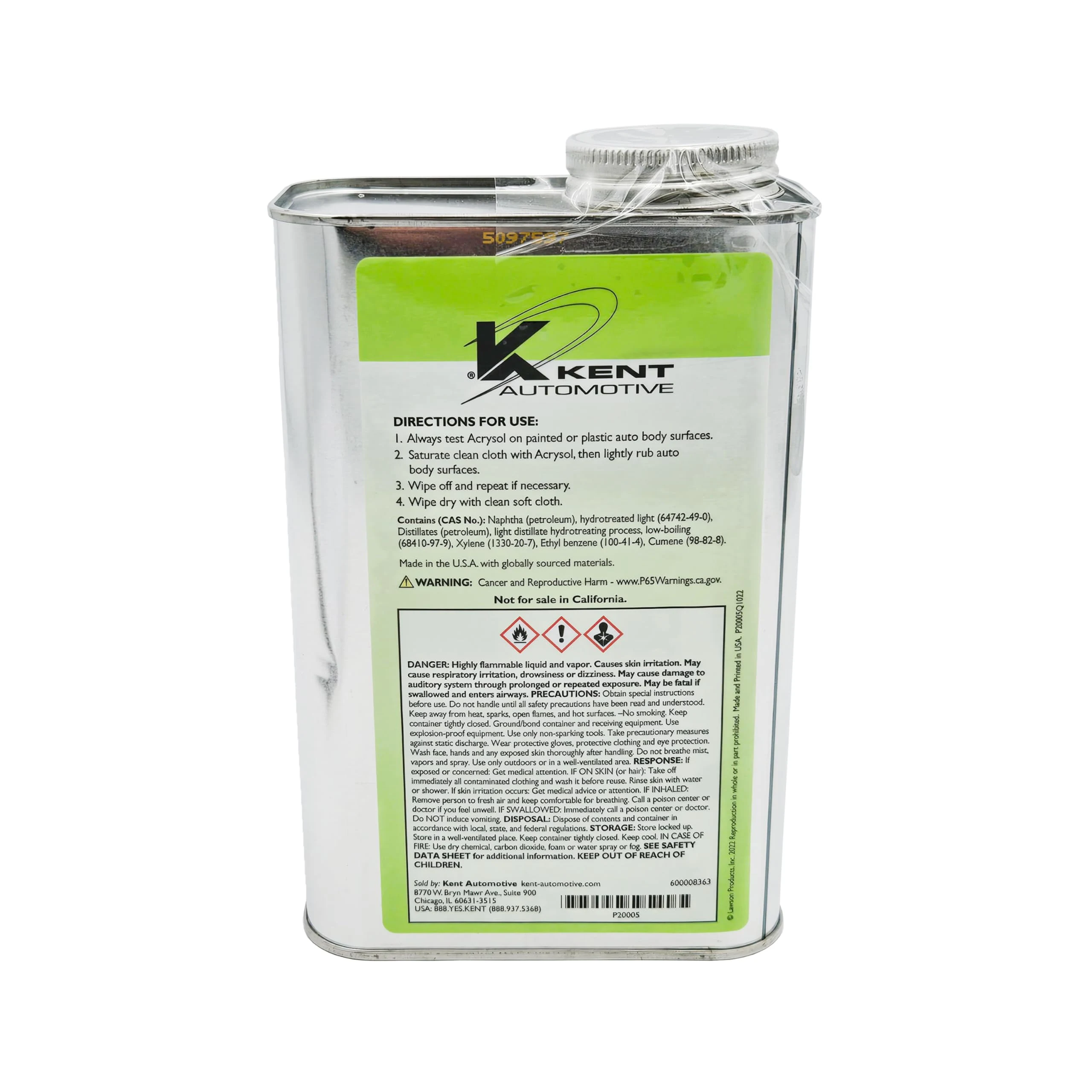 INSTALLBAY P20005 - Kent Spray Products - ACRYSOL 1 QT (INSTALLBAYP20005) product photo, view 3 of 3