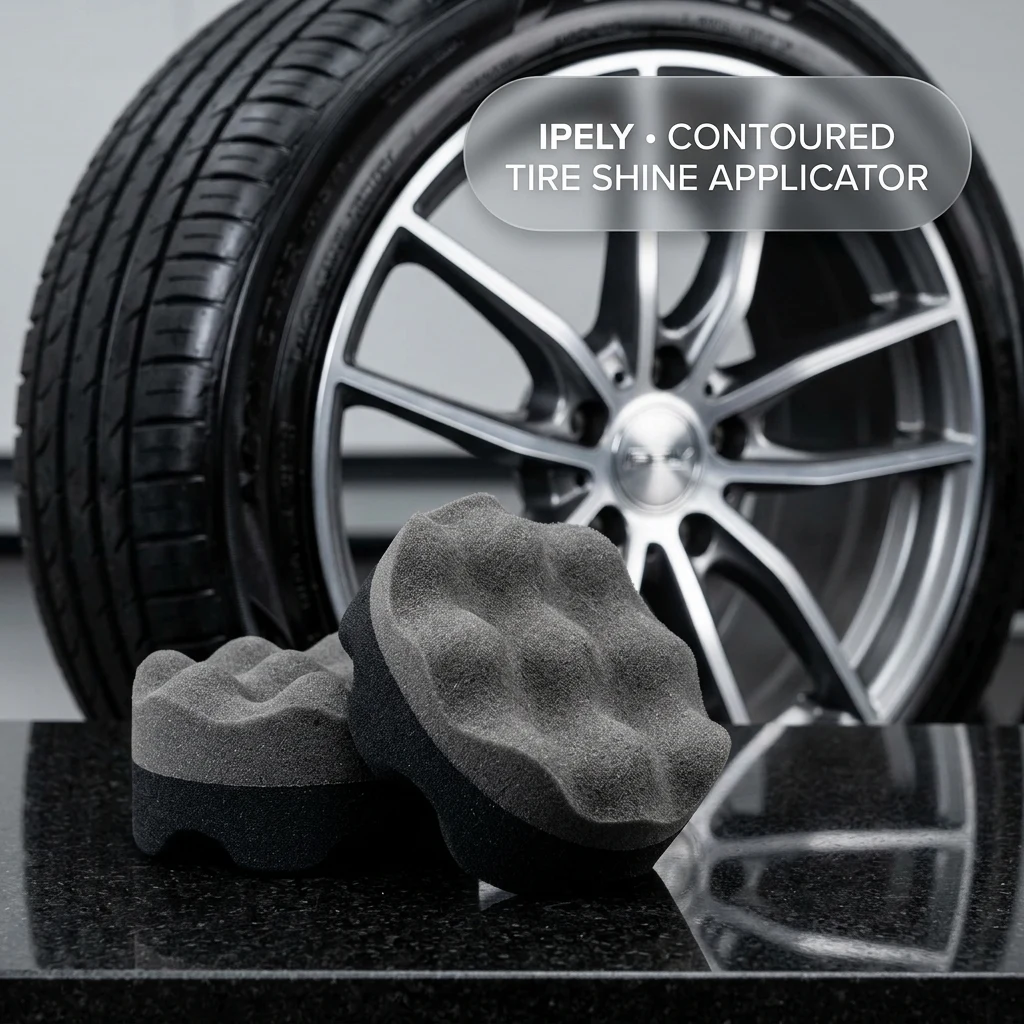 IPELY 2 Pack Large Tire Shine Applicator Pad, Durable and Reusable Hex-Grip Tire Dressing Applicator Pad for Applying Tire Sh product photo
