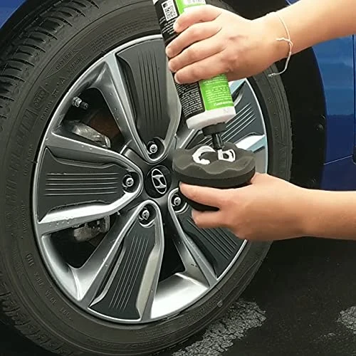 IPELY 2 Pack Large Tire Shine Applicator Pad, Durable and Reusable Hex-Grip Tire Dressing Applicator Pad for Applying Tire Sh product photo, view 3 of 7
