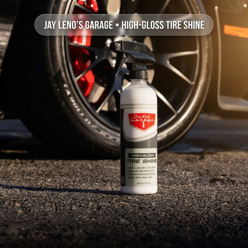 Jay Leno's Garage Tire Shine Delivers long-lasting High Gloss with a Deep Black Wet Look Glow. This Tire Dressing Spray and C product photo, view 1 of 7