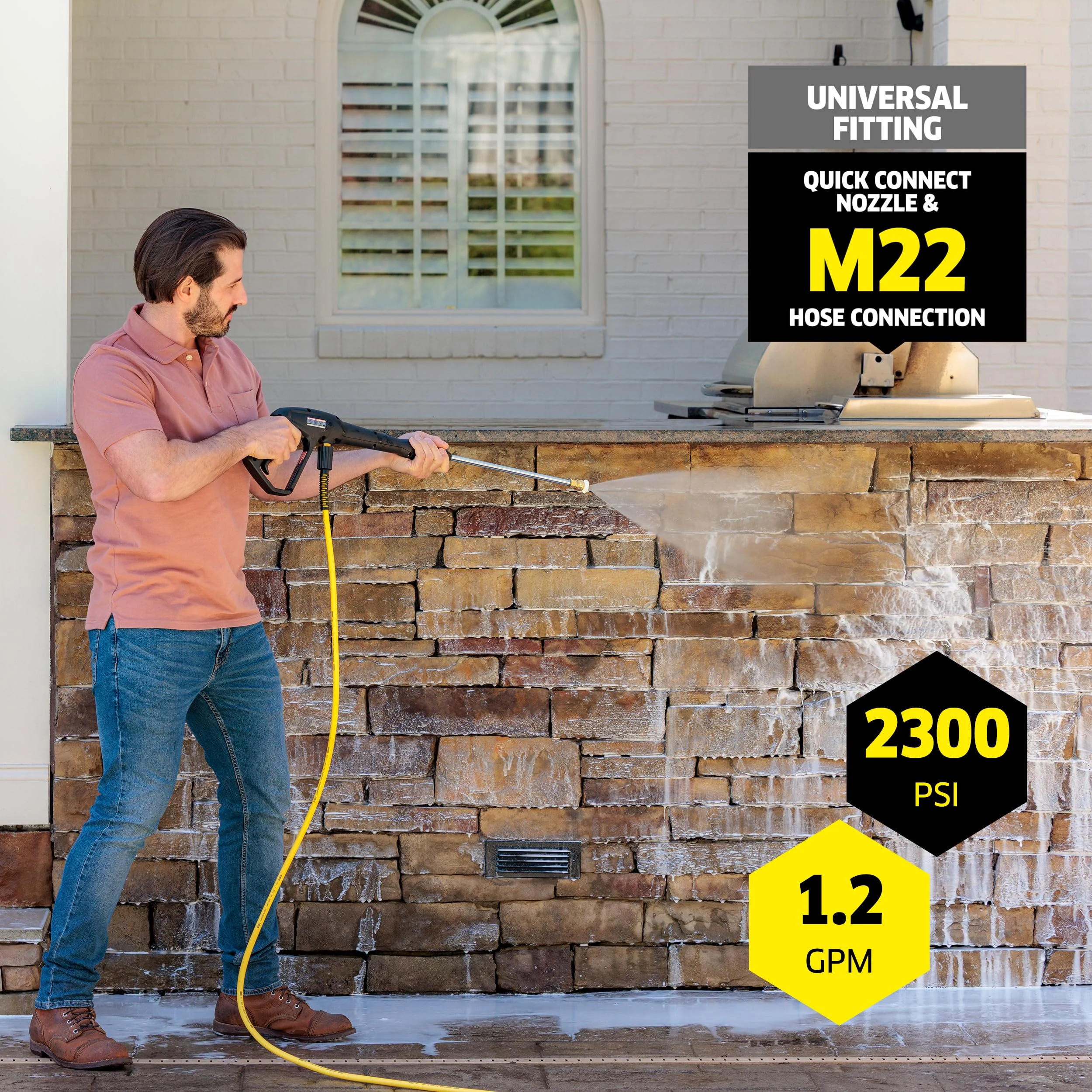 Kärcher Pressure Washer K2300PS, CETA Certified, 4 Spray Nozzles, Detergent Tank, Hose Reel, for Cars, Driveways, Siding, Pat product photo, view 5 of 7