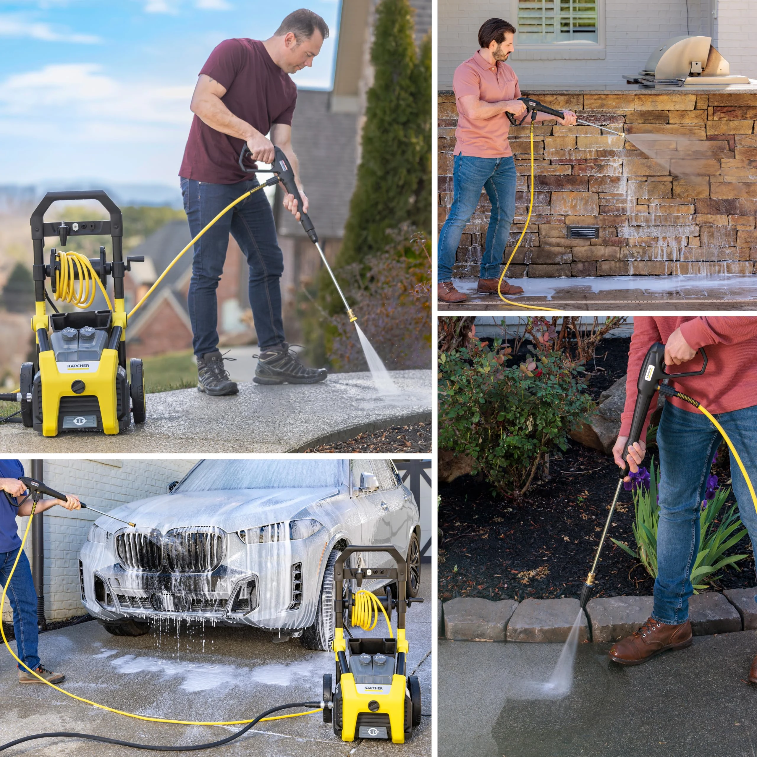 Kärcher Pressure Washer K2300PS, CETA Certified, 4 Spray Nozzles, Detergent Tank, Hose Reel, for Cars, Driveways, Siding, Pat product photo, view 6 of 7