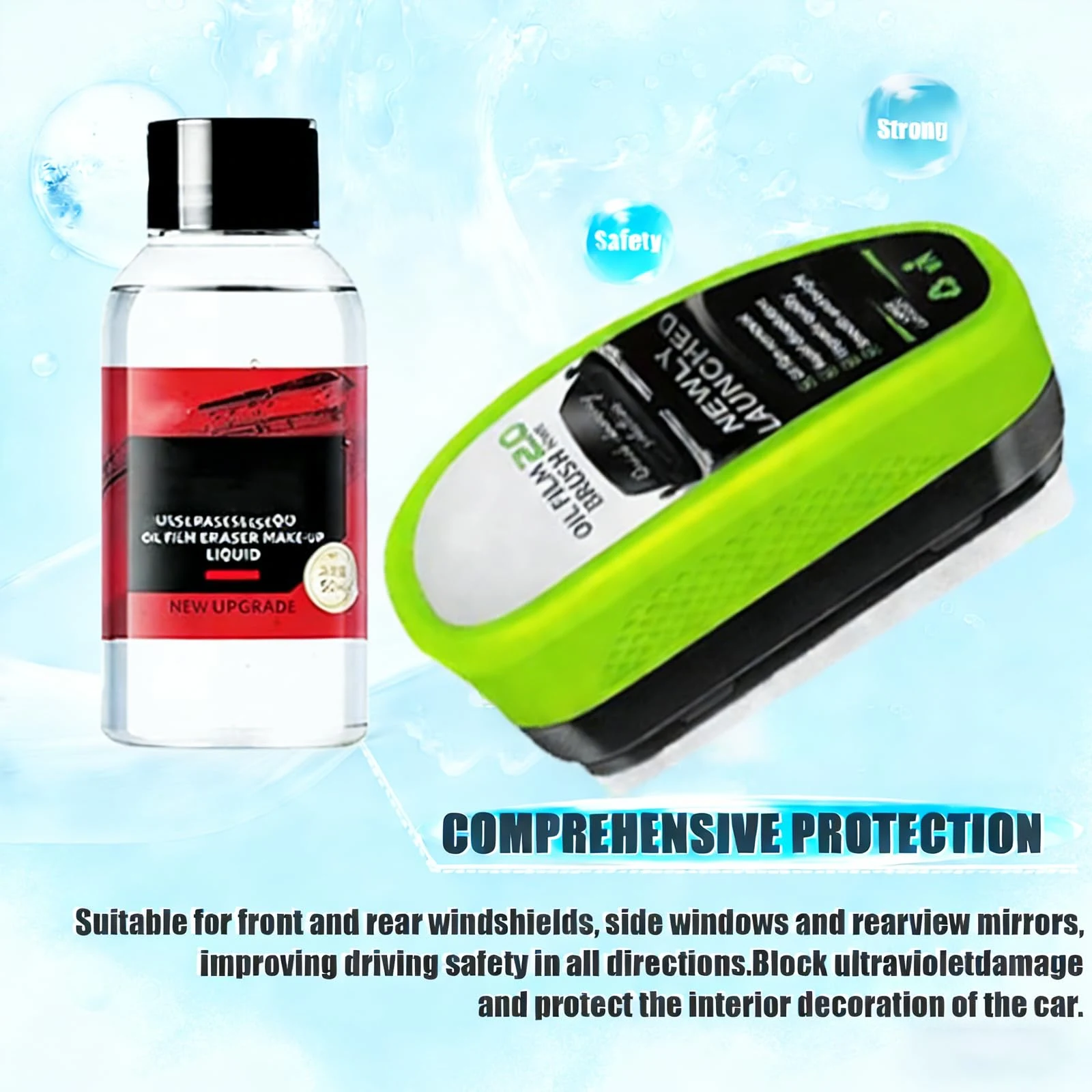 KENDINIX 2 Set Clear Vision Windshield Cleaner,Clear Vision Glass Cleaner product photo, view 2 of 7