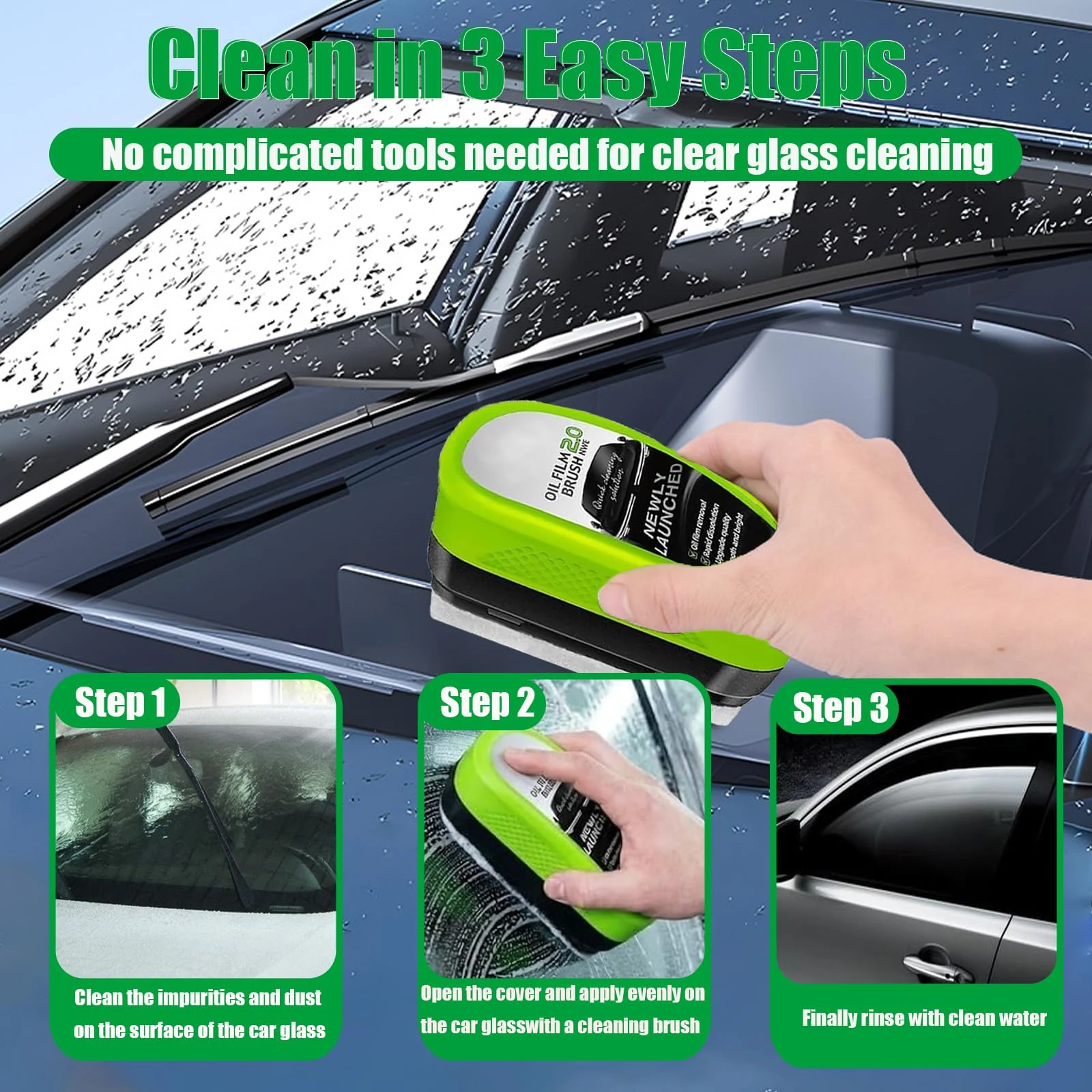 KENDINIX 2 Set Clear Vision Windshield Cleaner,Clear Vision Glass Cleaner product photo, view 3 of 7