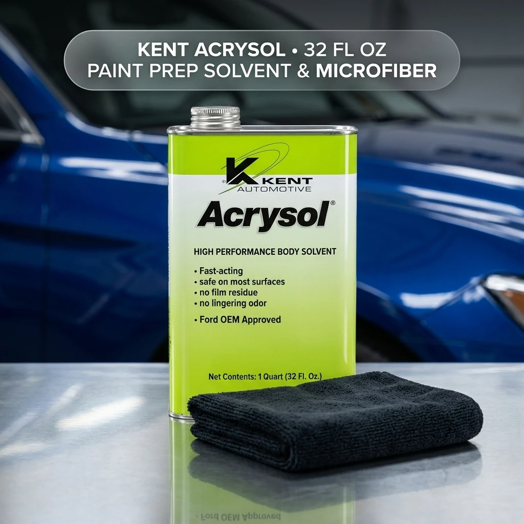 Kent Acrysol Paint Preparation and Auto Body Solvent 32 Fl oz with Microfiber Towel product photo, view 1 of 2