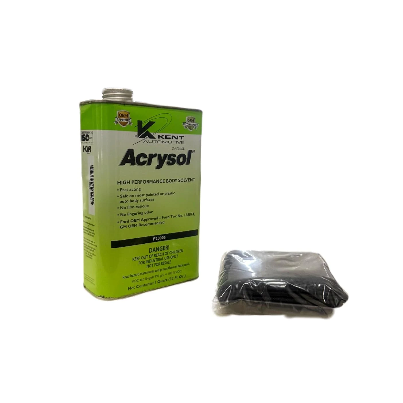 Kent Acrysol Paint Preparation and Auto Body Solvent 32 Fl oz with Microfiber Towel product photo, view 2 of 2