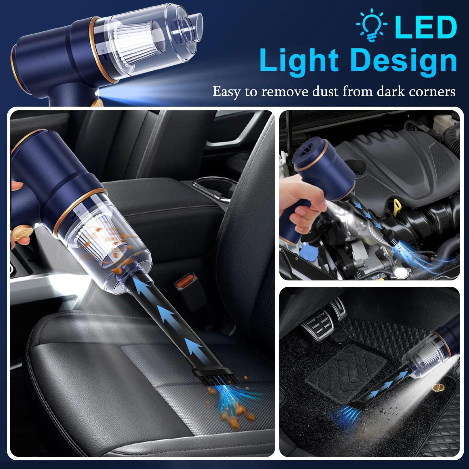 KMM Handheld Car Vacuum Cleaner, Hand Held Vacuum Cleaner and Air Duster product photo, view 8 of 8