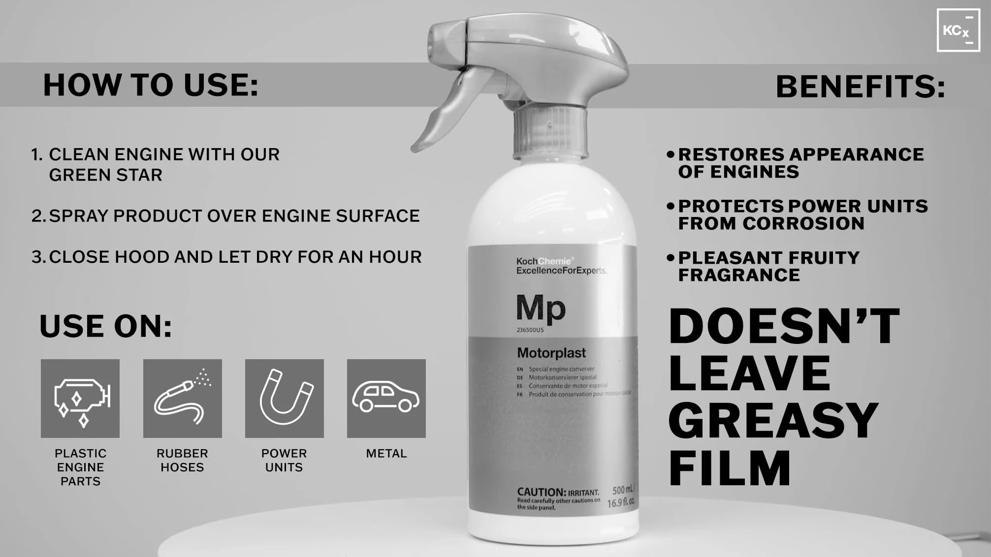 KOCHCHEMIE - Motorplast - Naturally Shiny, Water-Displacing Engine Conserver product photo, view 3 of 7