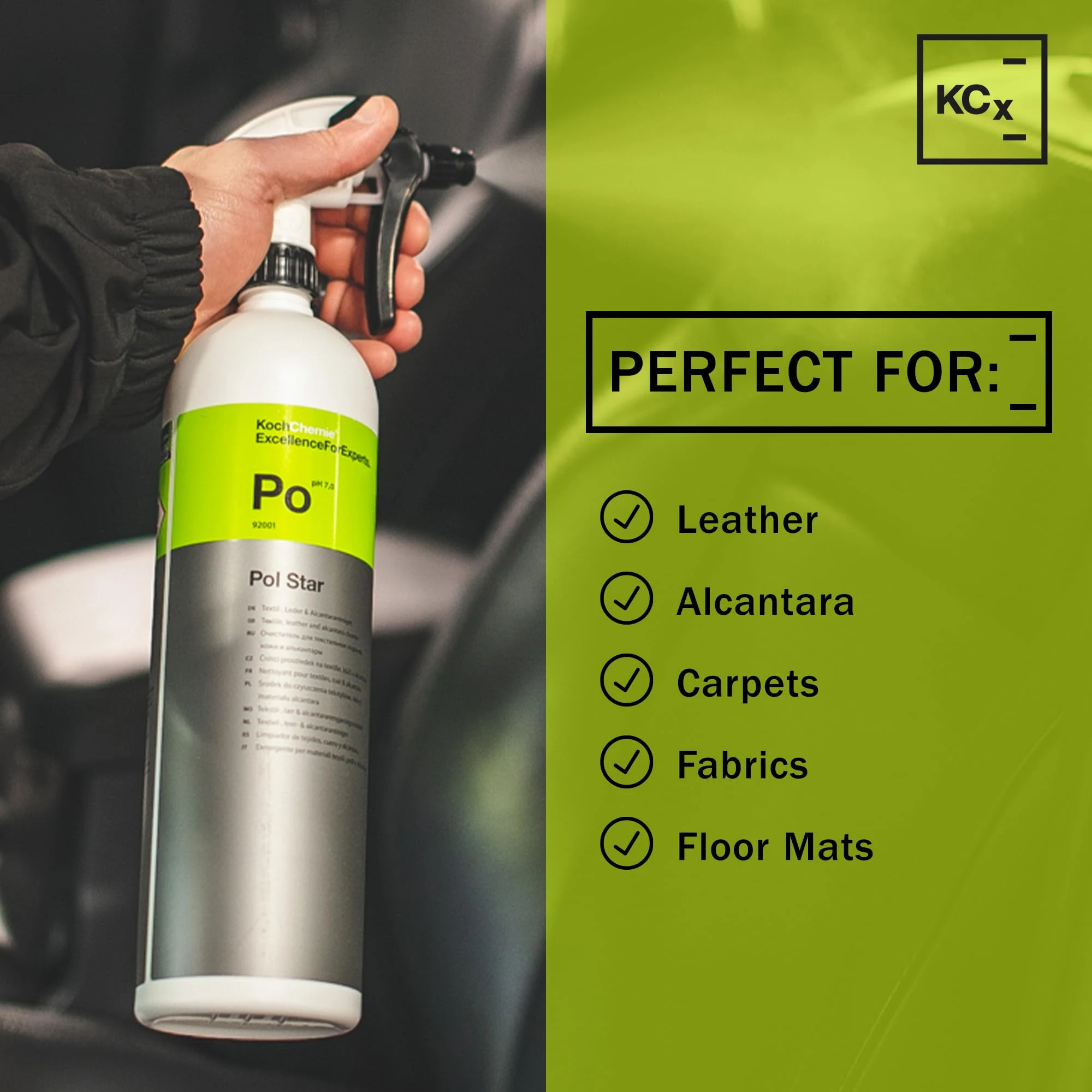 KOCHCHEMIE Pol Star Neutral Leather, Suede & Upholstery Cleaner, 33.8 fl oz product photo, view 3 of 7