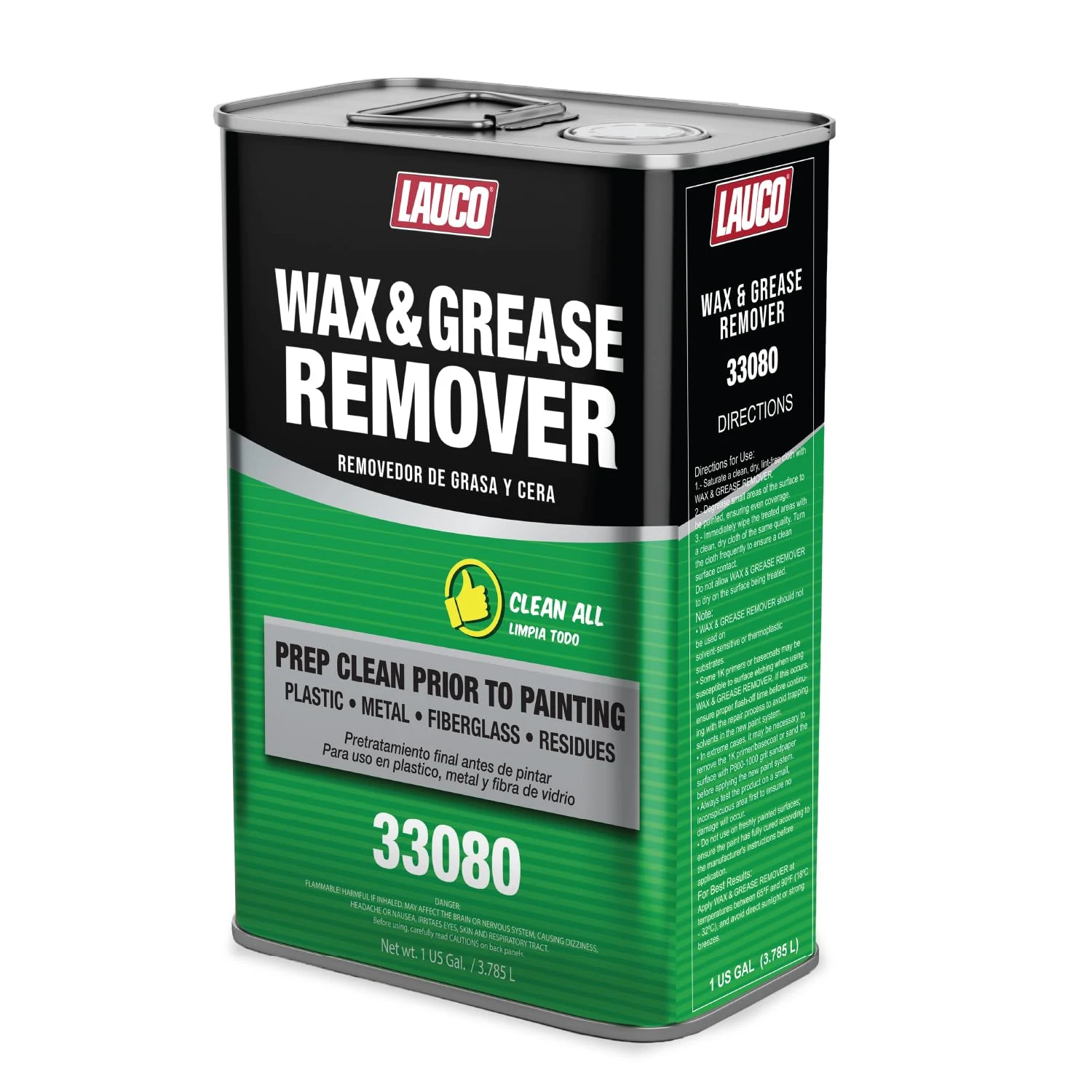 LAUCO Wax and Grease Remover 1 Gallon Multi-Surface Paint Prep Cleaner for Auto Body, Garage product photo, view 4 of 7